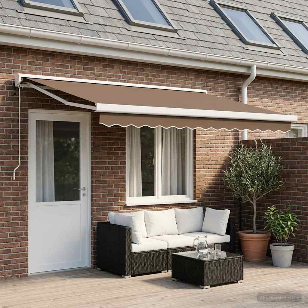 Uitschuifbare luifel Taupe 400 × 300 cm Stof en Metaal is nu te koop bij PeponiXL, paradijselijk wonen!