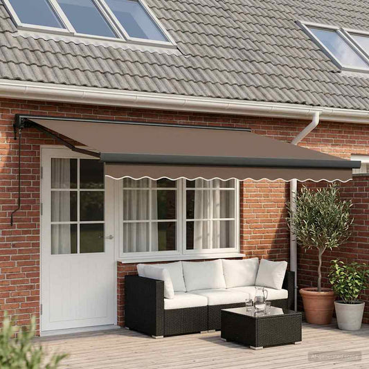 Uitschuifbare luifel Taupe 500 × 300 cm Stof en Metaal is nu te koop bij PeponiXL, paradijselijk wonen!