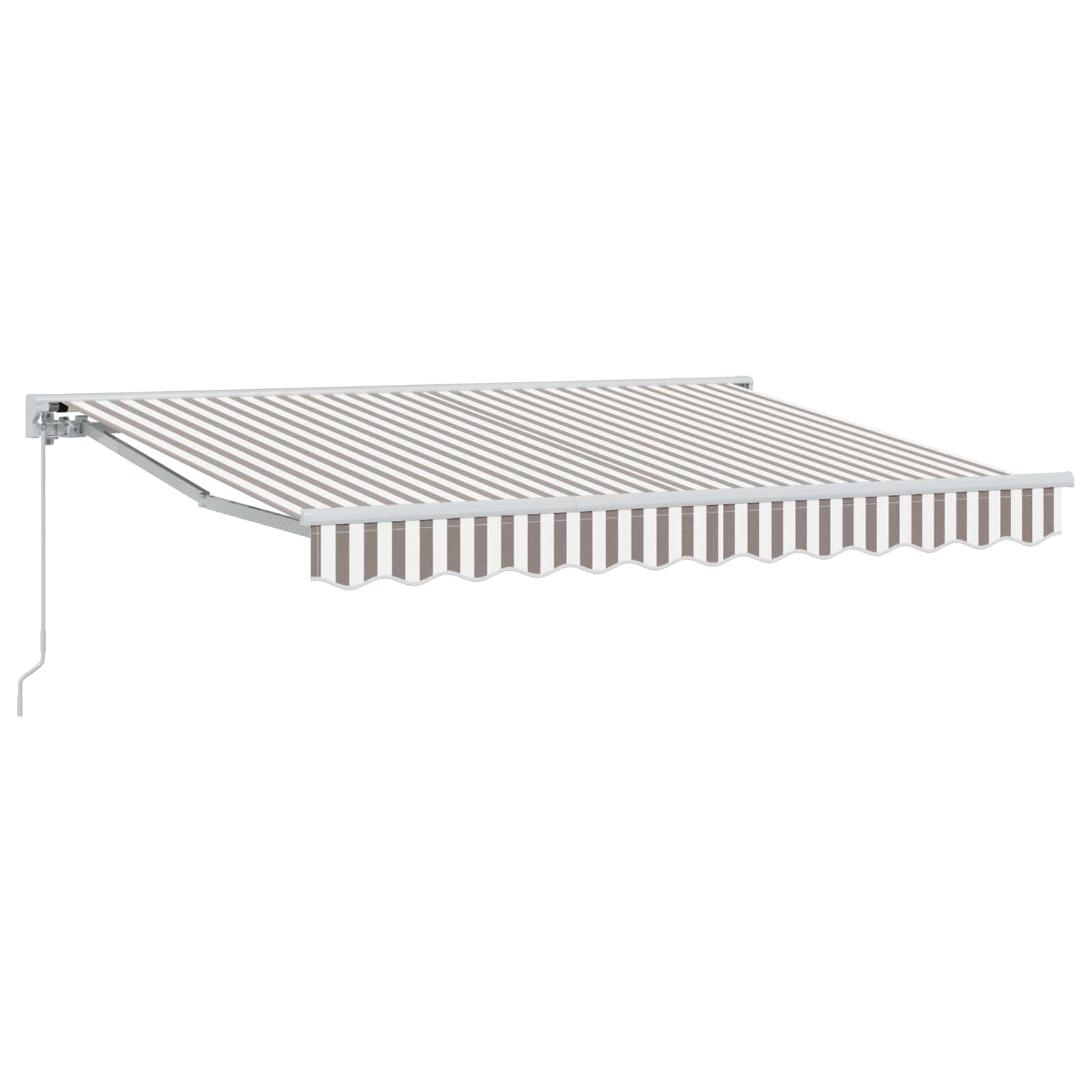 Handmatig uitschuifbare luifel Lichtgrijs en wit. 4 × 3 m is nu te koop bij PeponiXL, paradijselijk wonen!