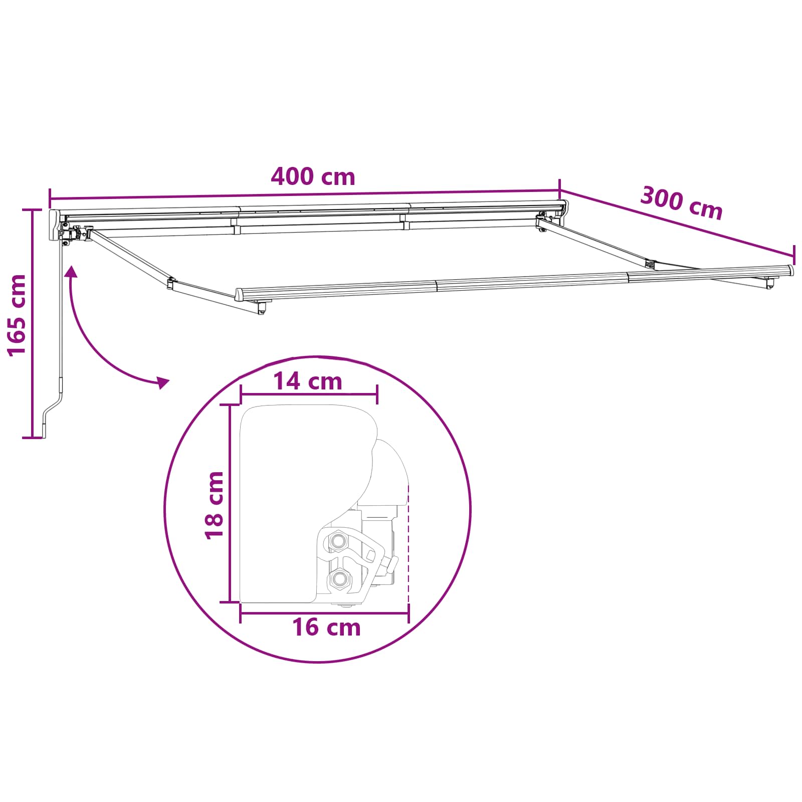 Handmatig uitschuifbare luifel Taupe 4 × 3 m is nu te koop bij PeponiXL, paradijselijk wonen!