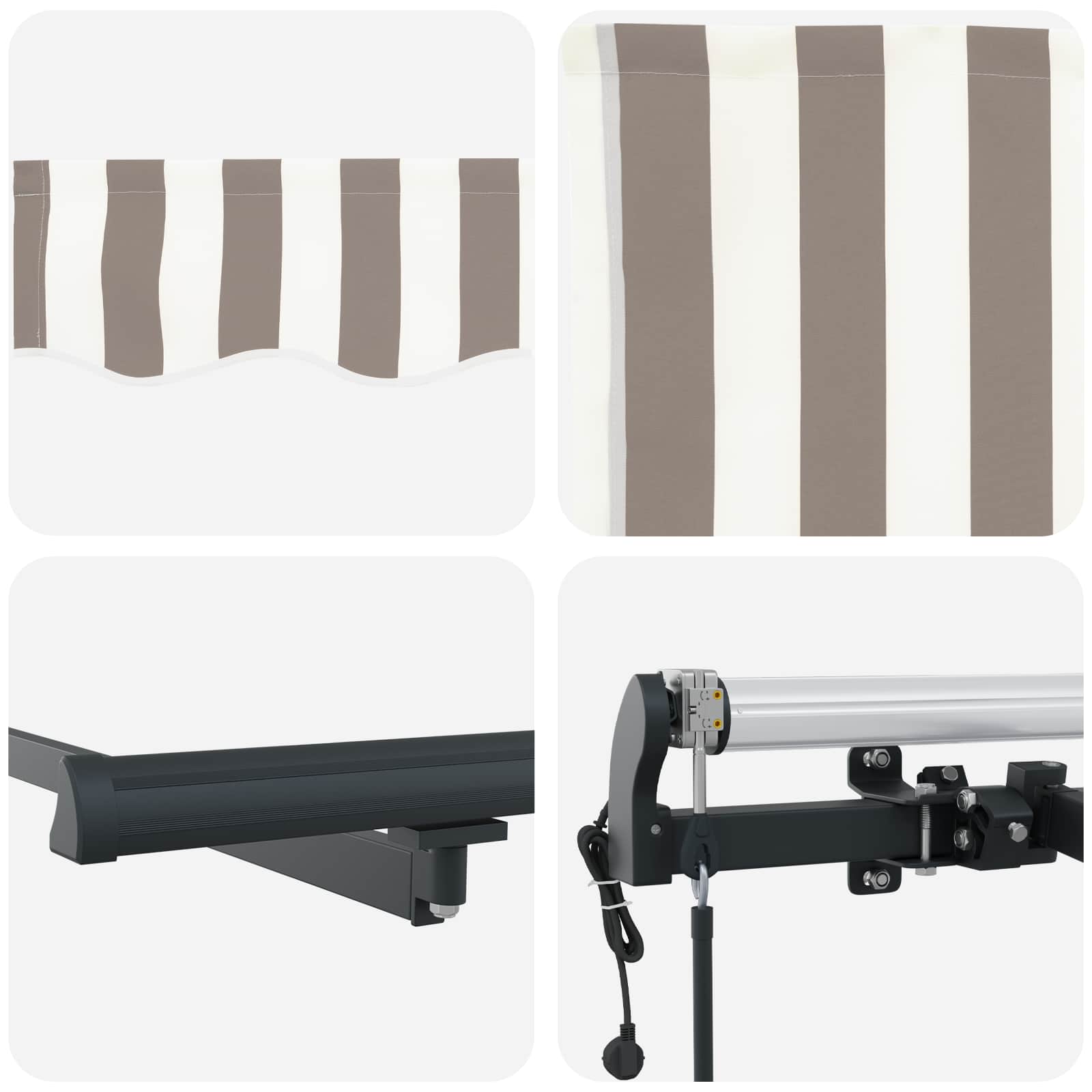 Luifeldoek Lichtgrijs en wit. 400 × 350 cm Polyester is nu te koop bij PeponiXL, paradijselijk wonen!