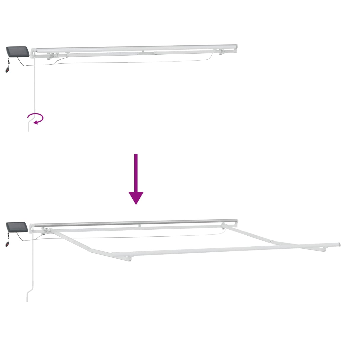 Inklapbaar Zonnescherm Zand 450 × 300 cm Stof en Staal
