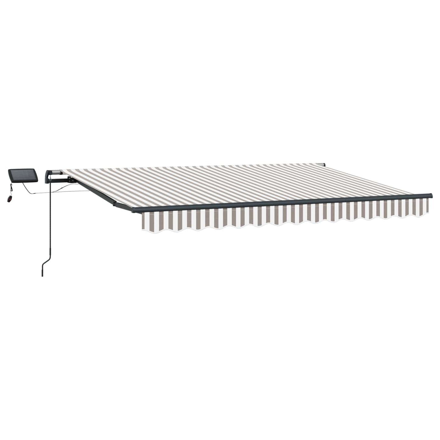 Inklapbaar Zonnescherm Lichtgrijs en wit. 450 × 300 cm Stof