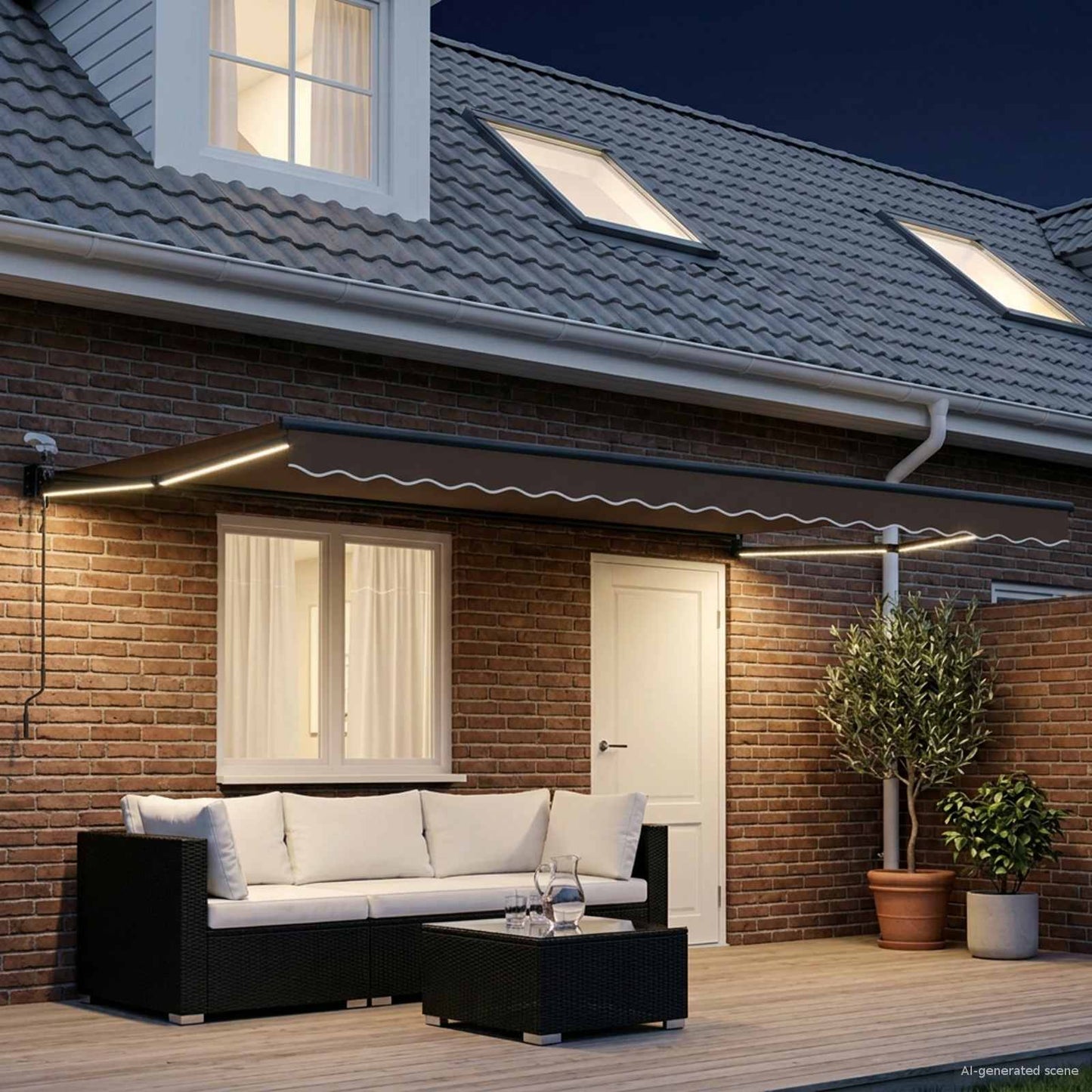 Elektrisch Uittrekbaar Zonnescherm Taupe is nu te koop bij PeponiXL, paradijselijk wonen!