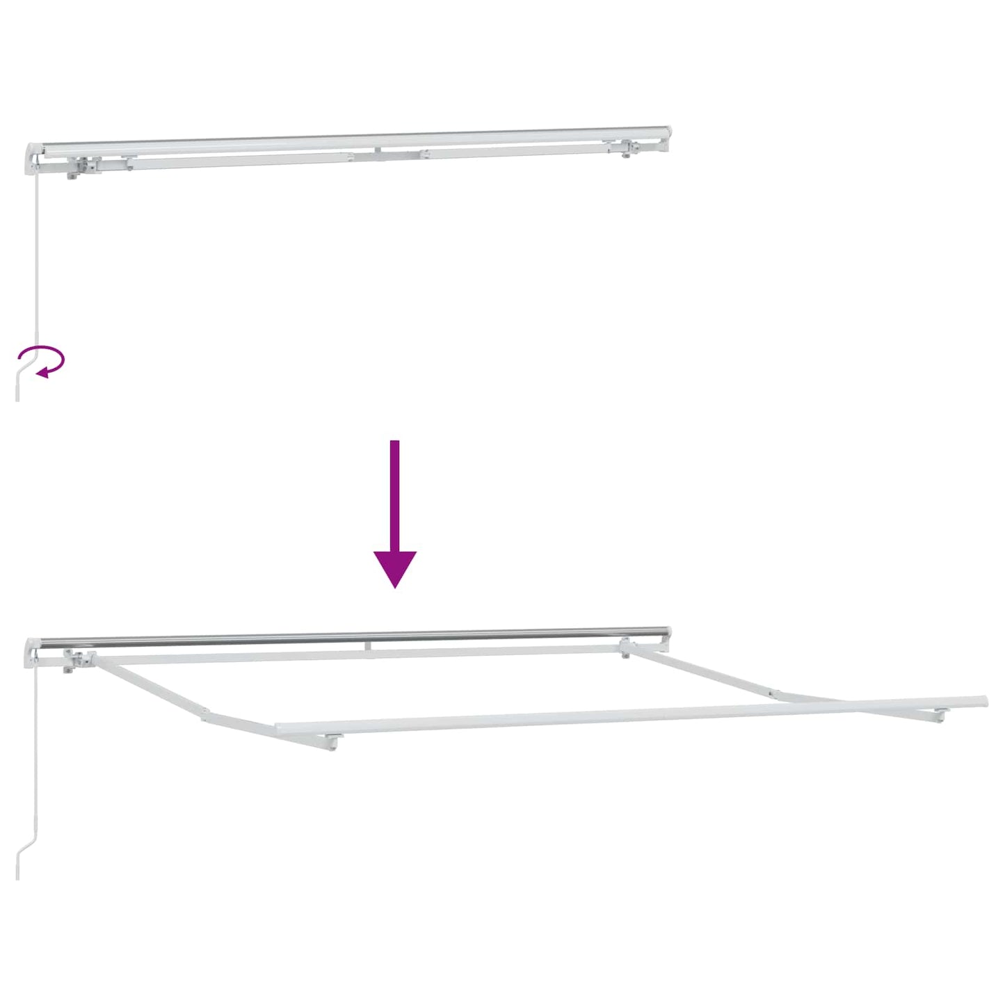 Uitschuifbare luifel Lichtgrijs en wit. 450 × 350 cm