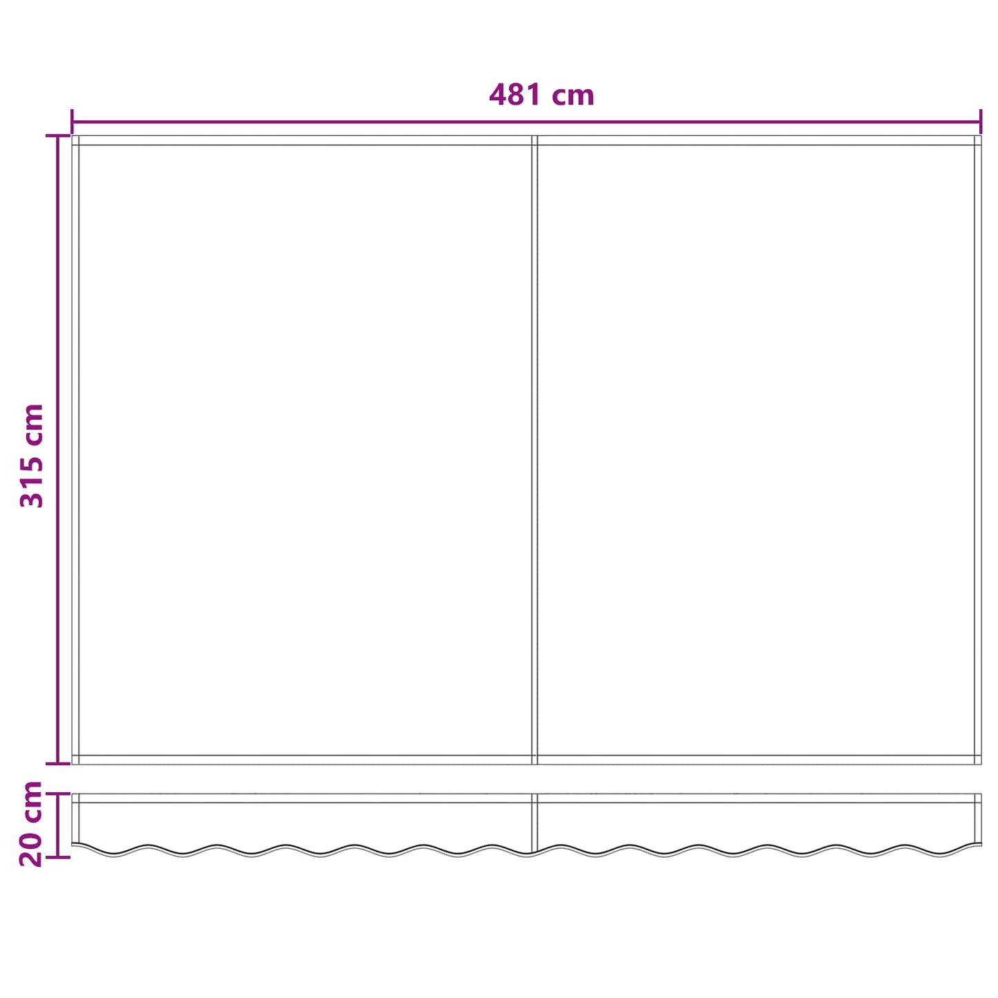 Inklapbaar Zonnescherm Zand 500 × 300 cm Stof