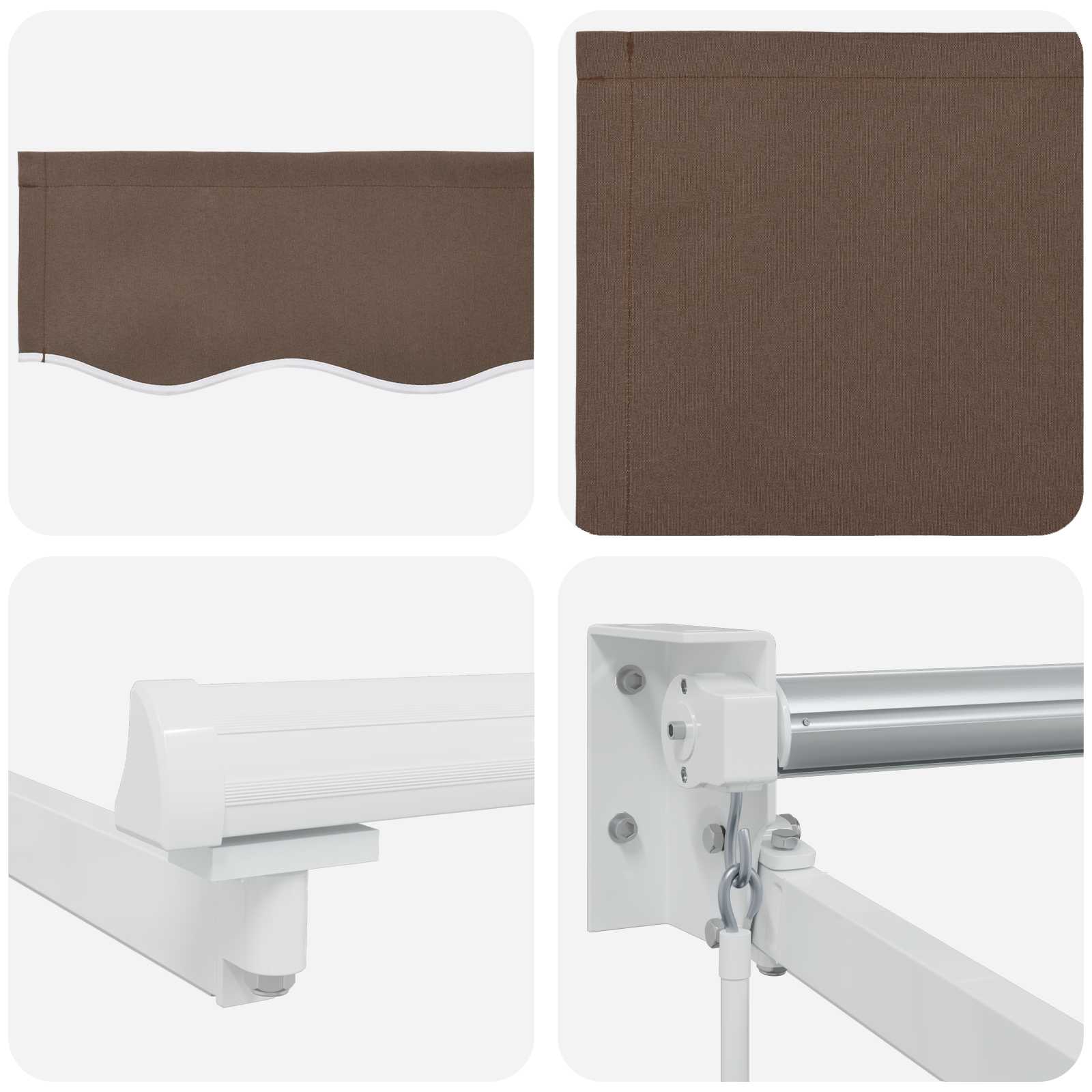 Handbediende luifel met LED's Taupe 100% Polyester en Aluminium is nu te koop bij PeponiXL, paradijselijk wonen!