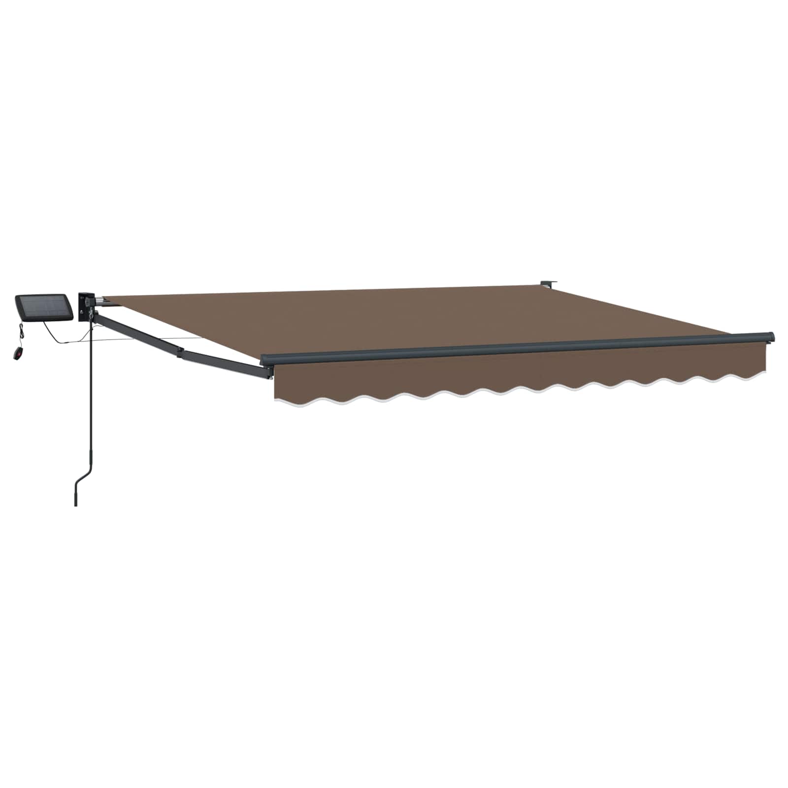 Handbediende luifel met LED's Taupe 100% Polyester en Aluminium is nu te koop bij PeponiXL, paradijselijk wonen!
