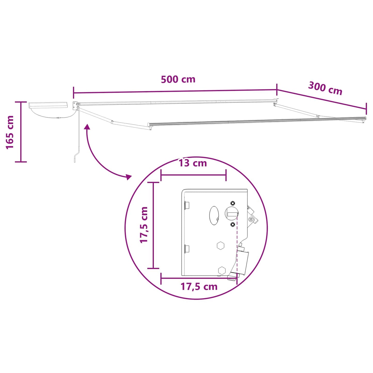 Elektrisch Uittrekbaar Zonnescherm Zand is nu te koop bij PeponiXL, paradijselijk wonen!