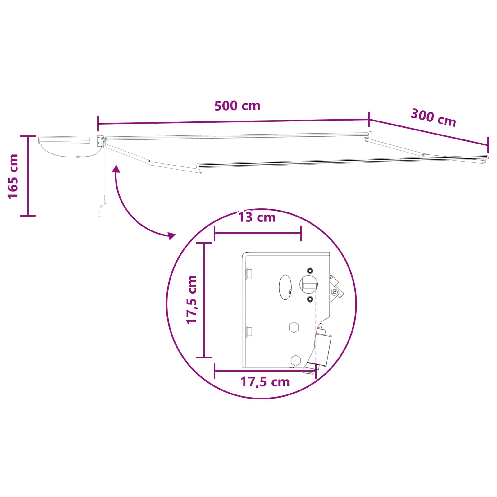 Elektrisch Uittrekbaar Zonnescherm Zand is nu te koop bij PeponiXL, paradijselijk wonen!