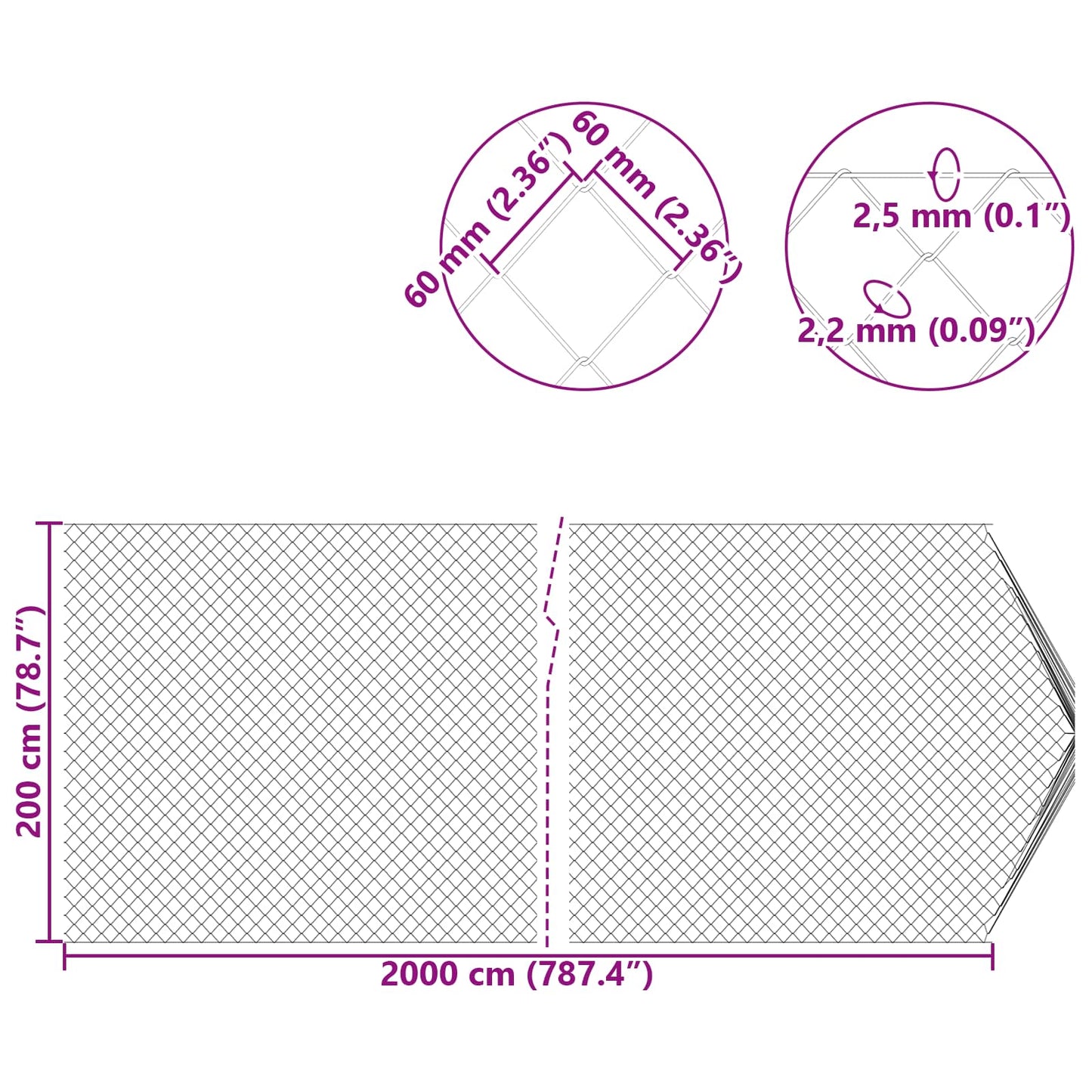 Kettenschakelhek Groen 2 x 20 m Staal is nu te koop bij PeponiXL, paradijselijk wonen!