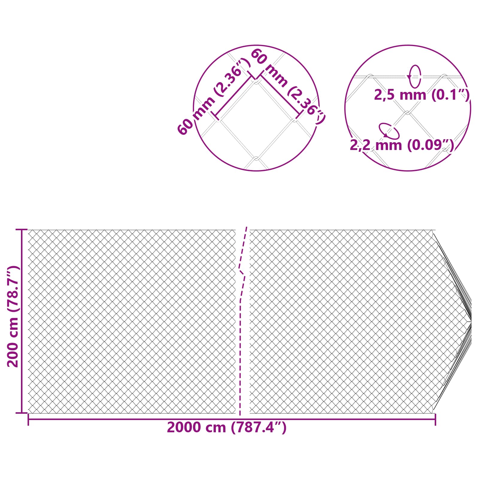 Kettenschakelhek Groen 2 x 20 m Staal is nu te koop bij PeponiXL, paradijselijk wonen!