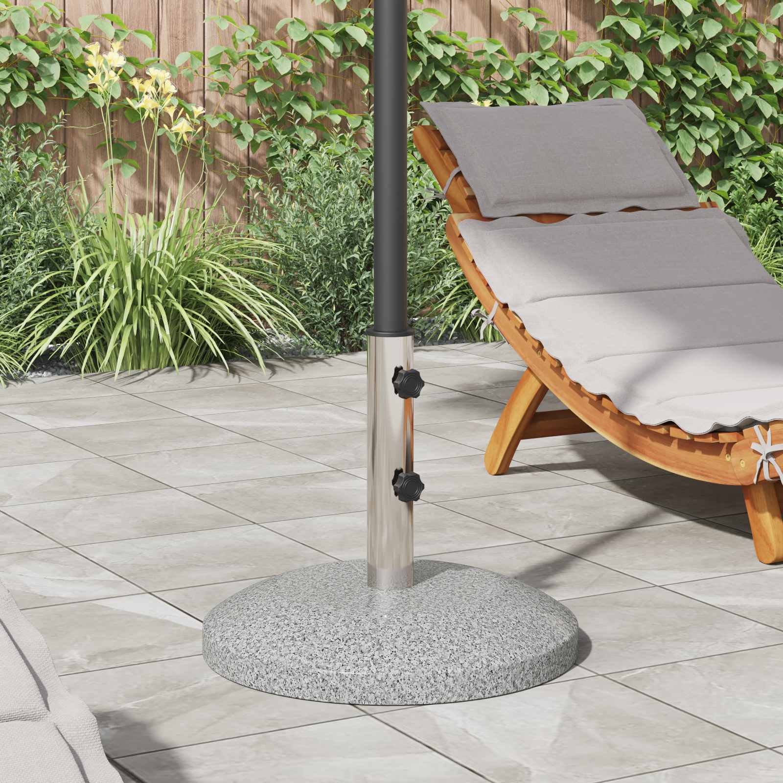 Parasolvoet voor 40-50 mm paal 26.45 kg Grijs Graniet en RVS is nu te koop bij PeponiXL, paradijselijk wonen!