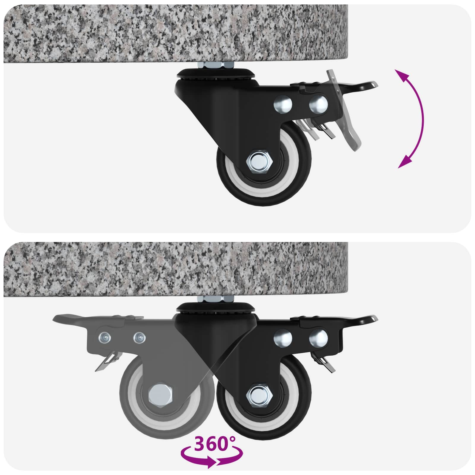 Graniet parasolvoet met wielen voor 4-5 cm stok 27.2 kg Grijs is nu te koop bij PeponiXL, paradijselijk wonen!