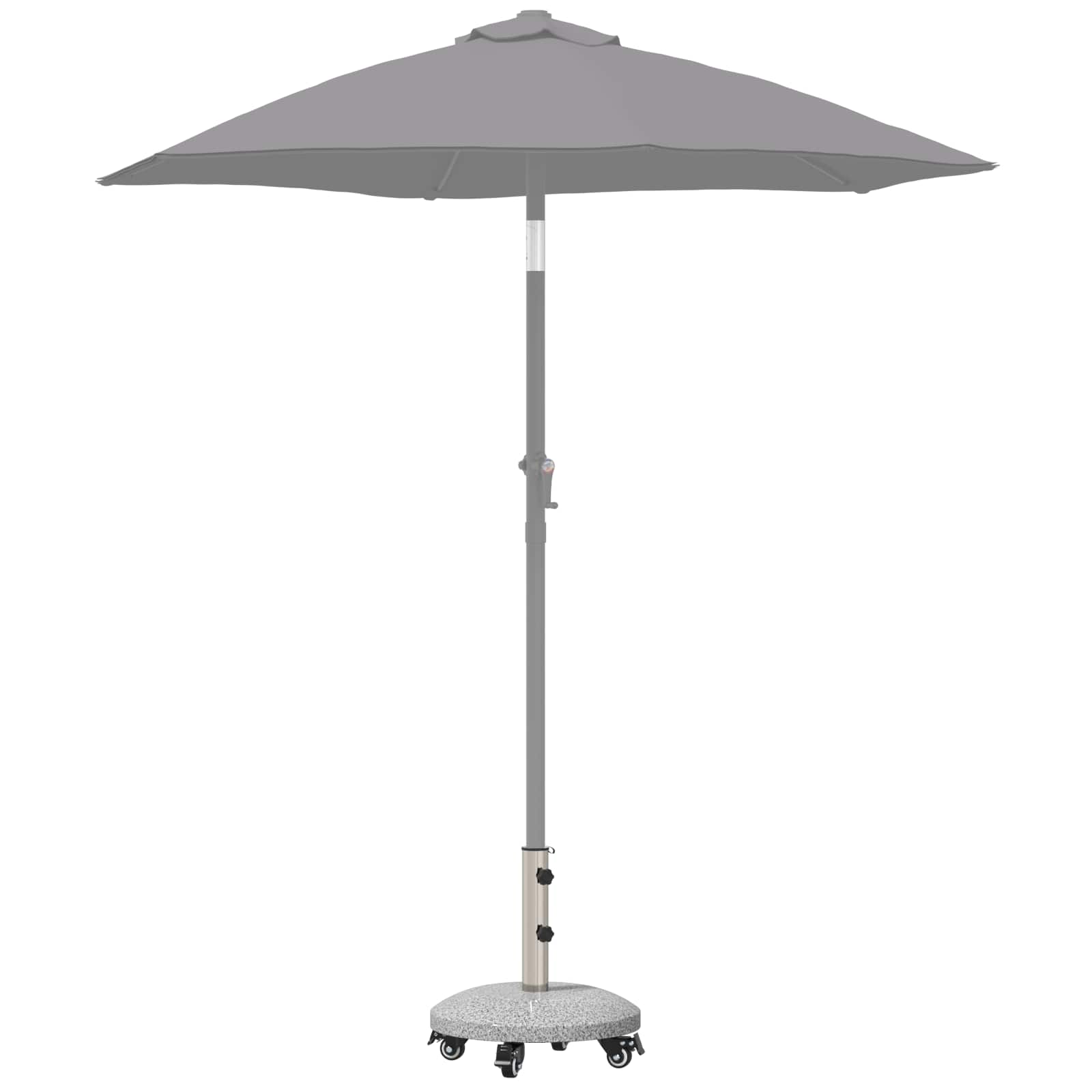 Graniet parasolvoet met wielen voor 4-5 cm stok 27.2 kg Grijs is nu te koop bij PeponiXL, paradijselijk wonen!