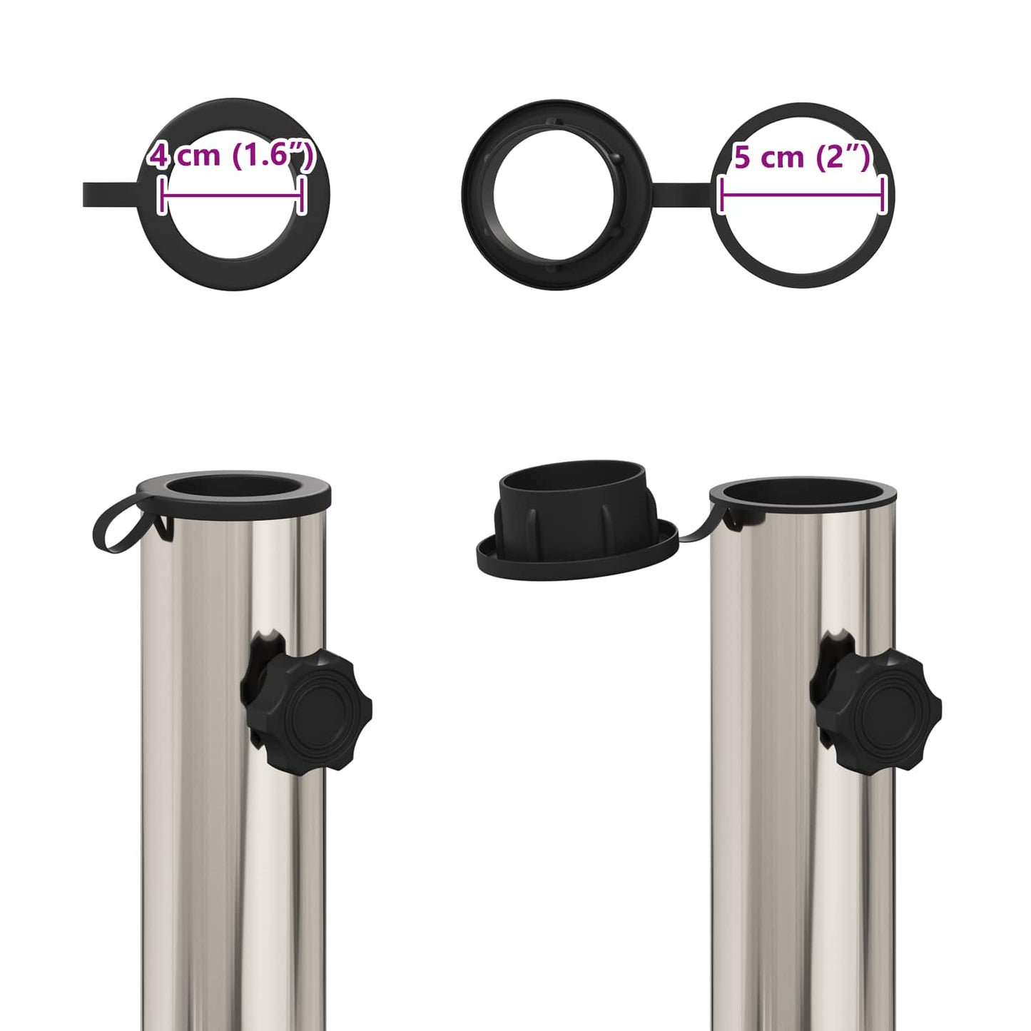 Parasol Basisbuis 0.63 kg Natuurlijk RVS Roestvrij staal is nu te koop bij PeponiXL, paradijselijk wonen!