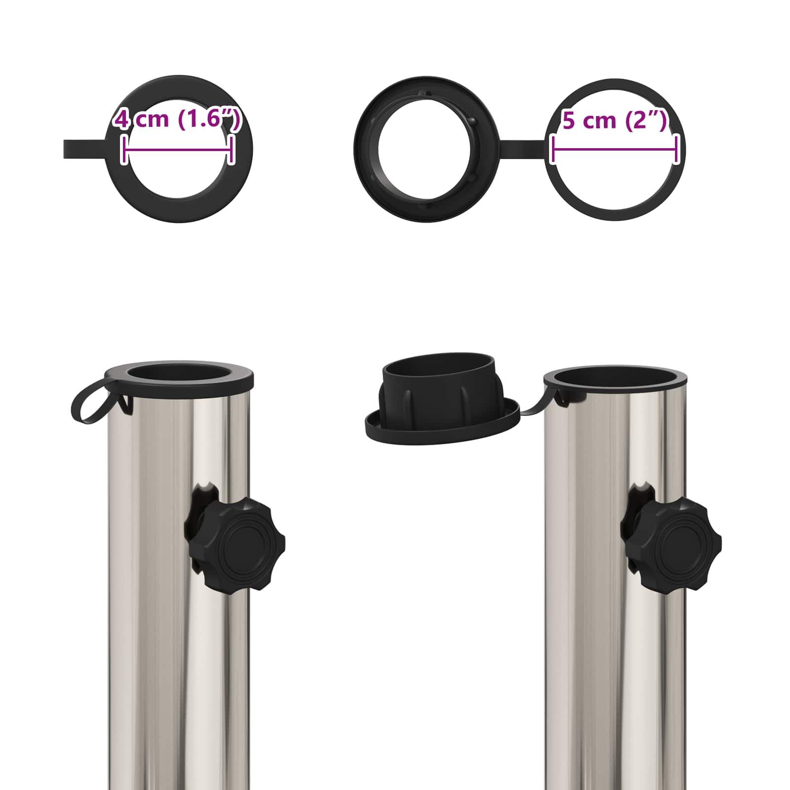 Parasol Basisbuis 0.63 kg Natuurlijk RVS Roestvrij staal is nu te koop bij PeponiXL, paradijselijk wonen!