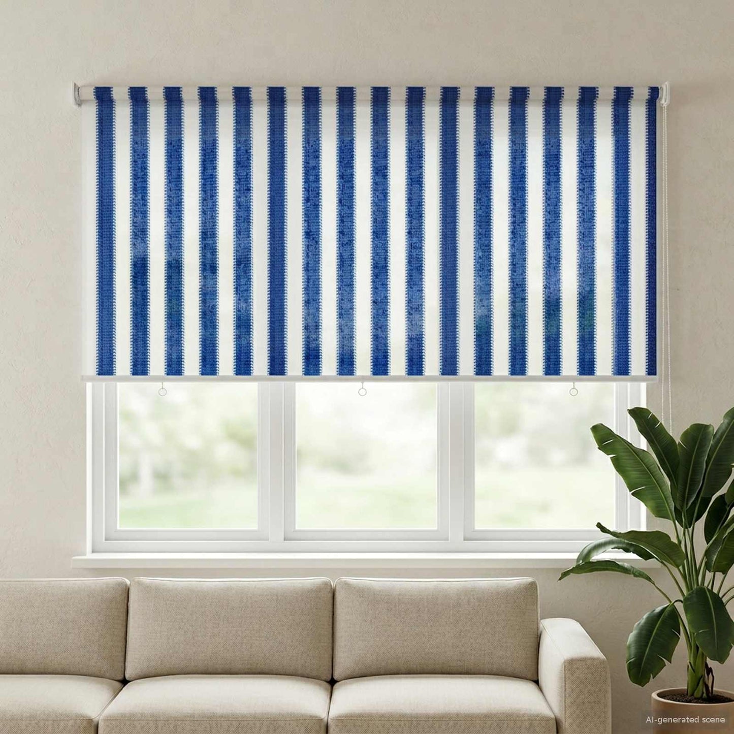 Buitenrolgordijn 90% UV-blok Blauw en Witte Streep 140 x 140 cm is nu te koop bij PeponiXL, paradijselijk wonen!