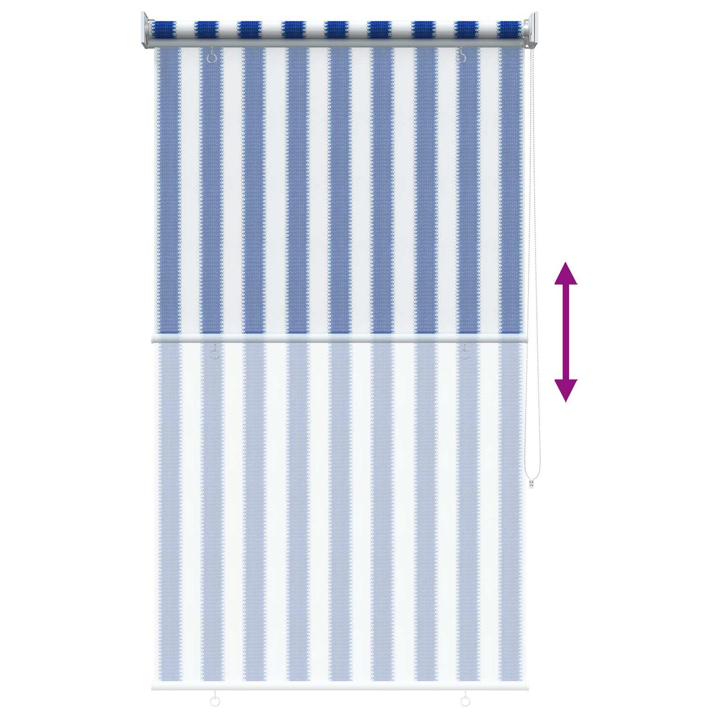 Buitenrolgordijn 90% UV-blok Blauw en Witte Streep 80 x 230 cm is nu te koop bij PeponiXL, paradijselijk wonen!