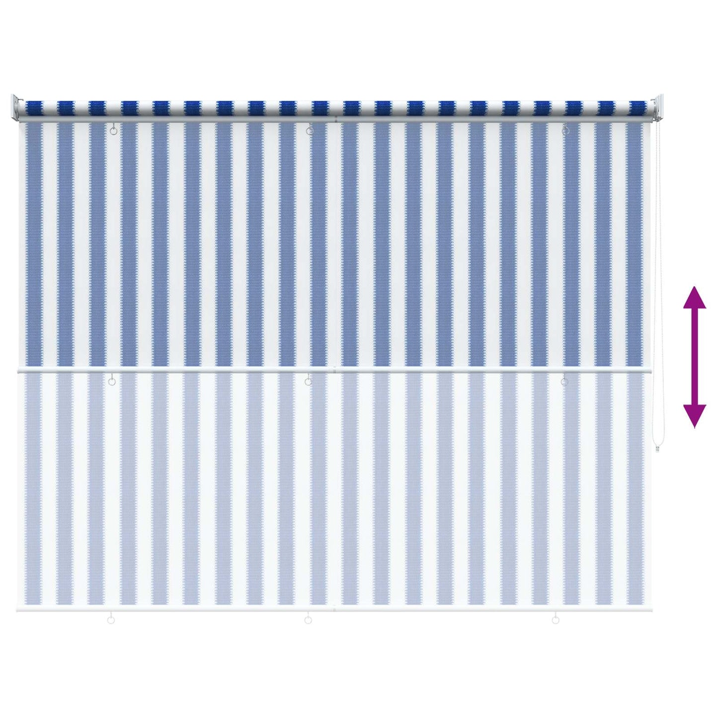 Buitenrolgordijn 90% UV-blok Blauw en Witte Streep 160 x 230 cm is nu te koop bij PeponiXL, paradijselijk wonen!