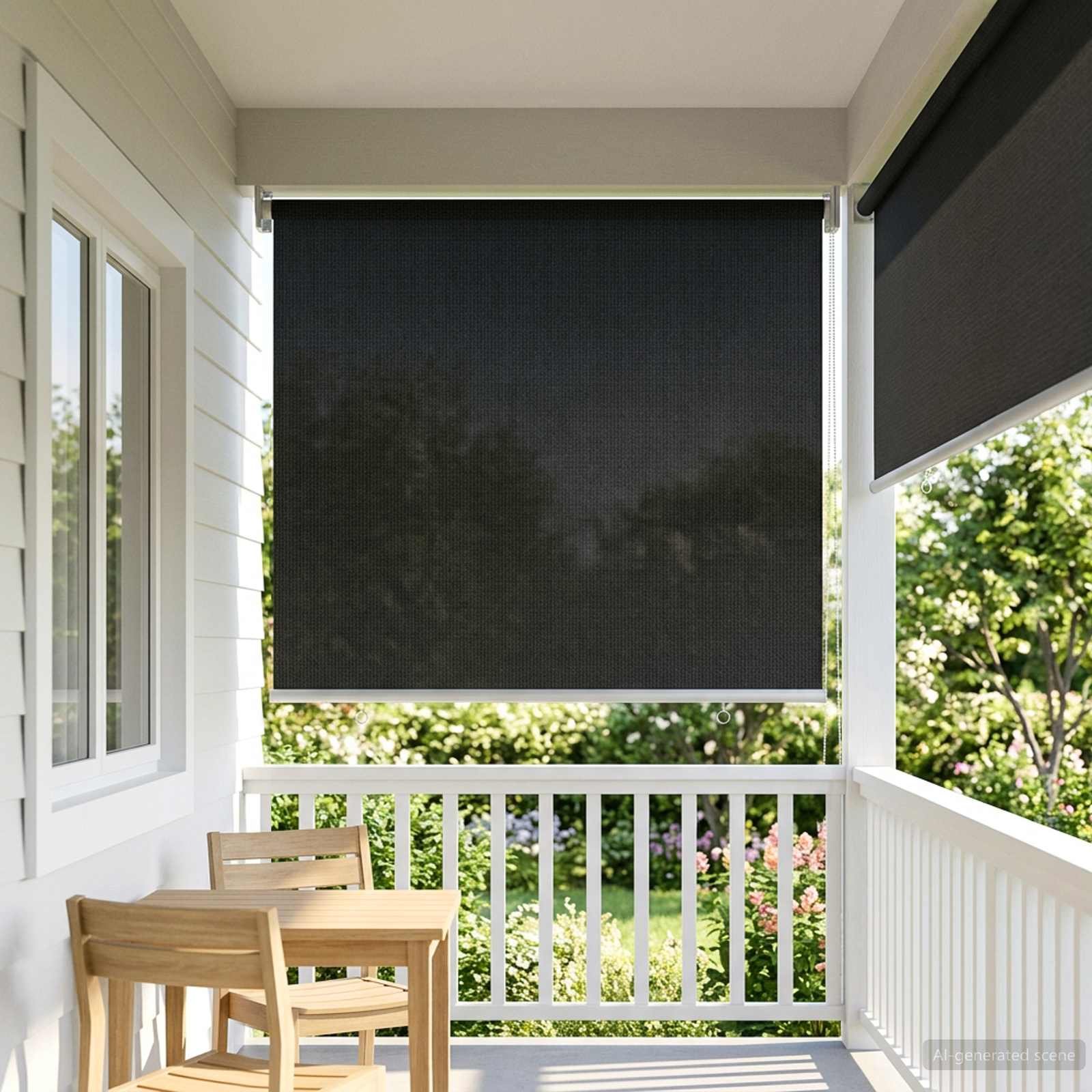 Buitenrolgordijn 90% UV-blok Zwart 80 x 140 cm HDPE is nu te koop bij PeponiXL, paradijselijk wonen!