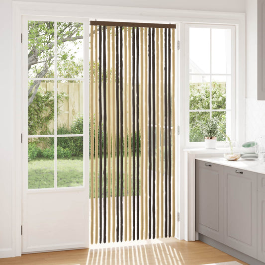 Insecten Gordijn Chenille Donkerbruin, Beige 90 x 220 cm is nu te koop bij PeponiXL, paradijselijk wonen!