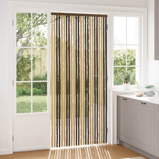 Insecten Gordijn Chenille Donkerbruin, Beige 100 x 220 cm is nu te koop bij PeponiXL, paradijselijk wonen!