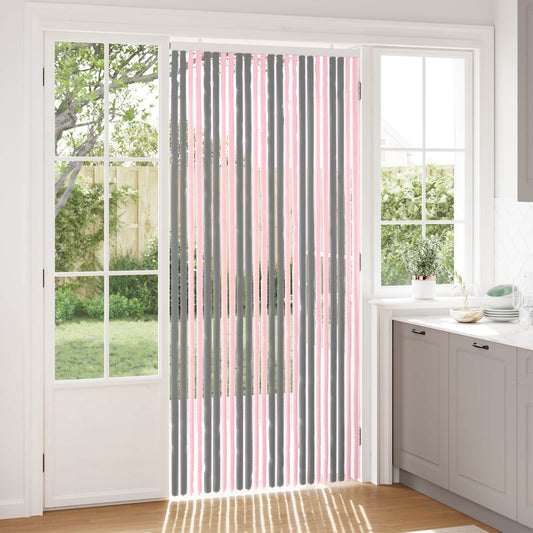 Insecten Gordijn Chenille Zilvergrijs en Roze 100 x 220 cm is nu te koop bij PeponiXL, paradijselijk wonen!
