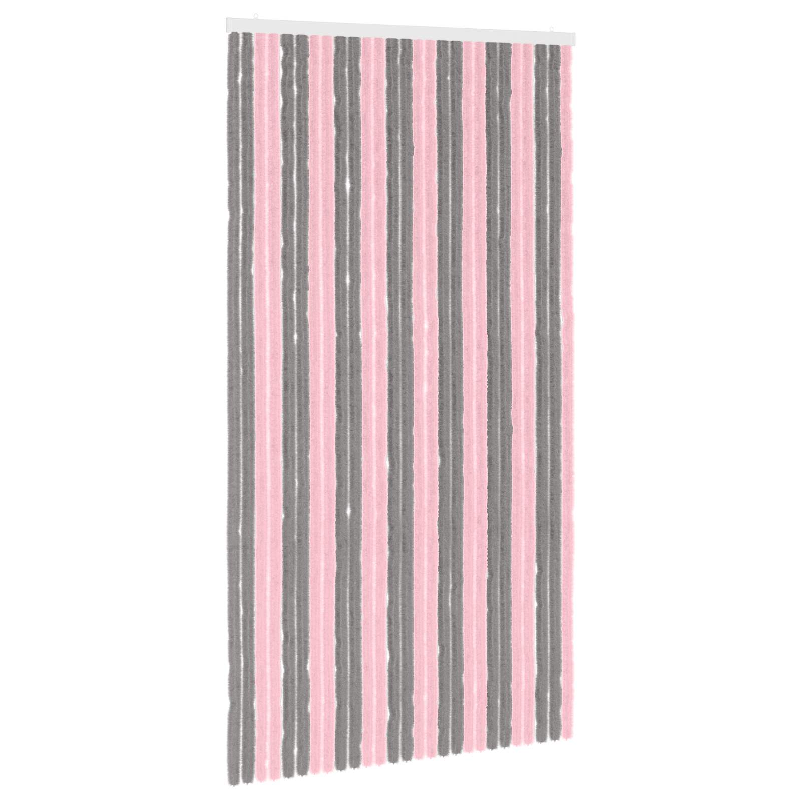 Insecten Gordijn Chenille Zilvergrijs en Roze 118 x 220 cm is nu te koop bij PeponiXL, paradijselijk wonen!