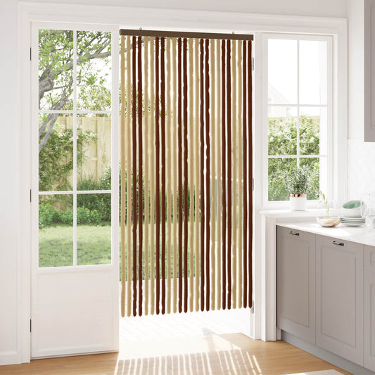 Insecten Gordijn Chenille Bruin en beige 100 x 200 cm 100% PP is nu te koop bij PeponiXL, paradijselijk wonen!