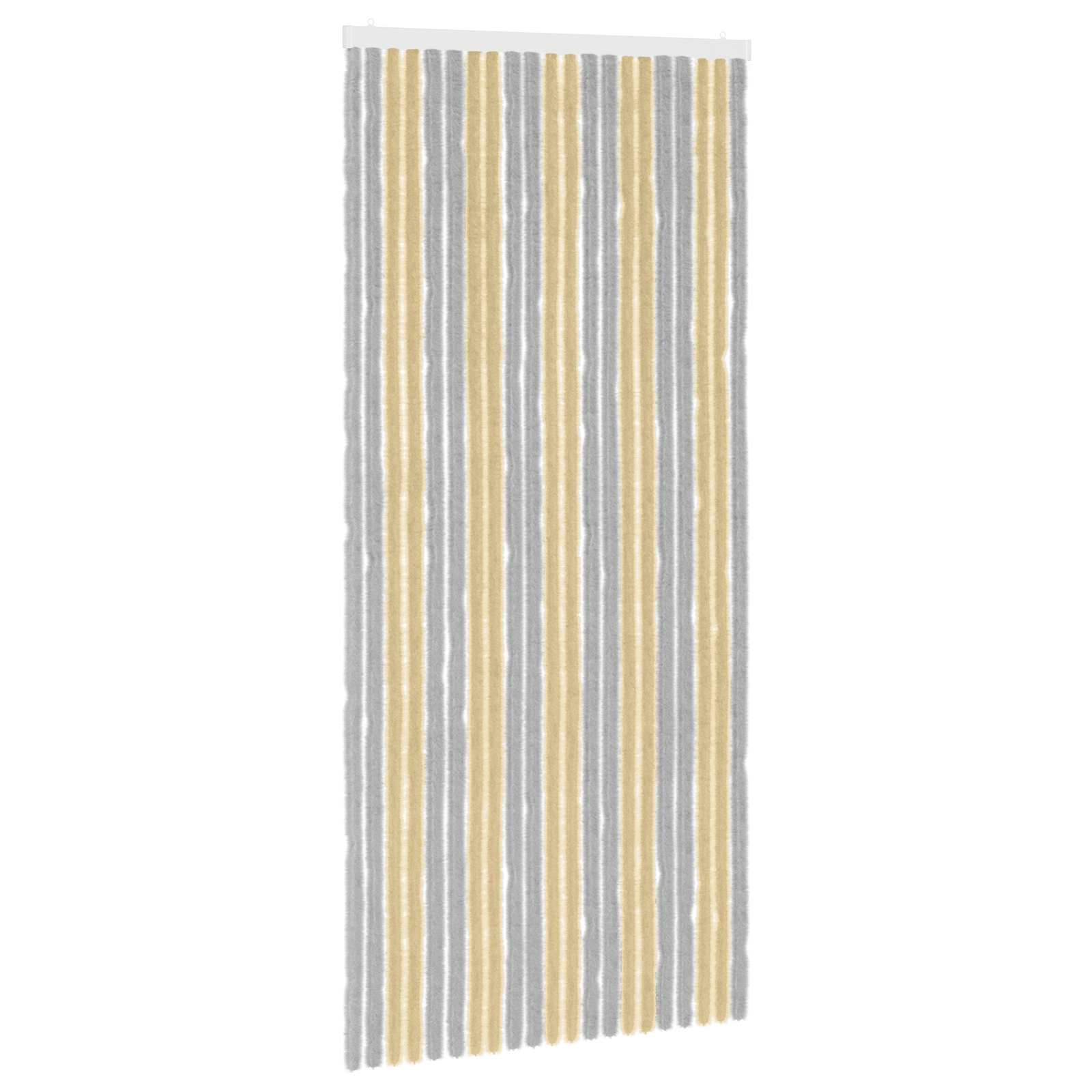 Insecten Gordijn Chenille Grijs en Beige 90 x 200 cm 100% PP is nu te koop bij PeponiXL, paradijselijk wonen!