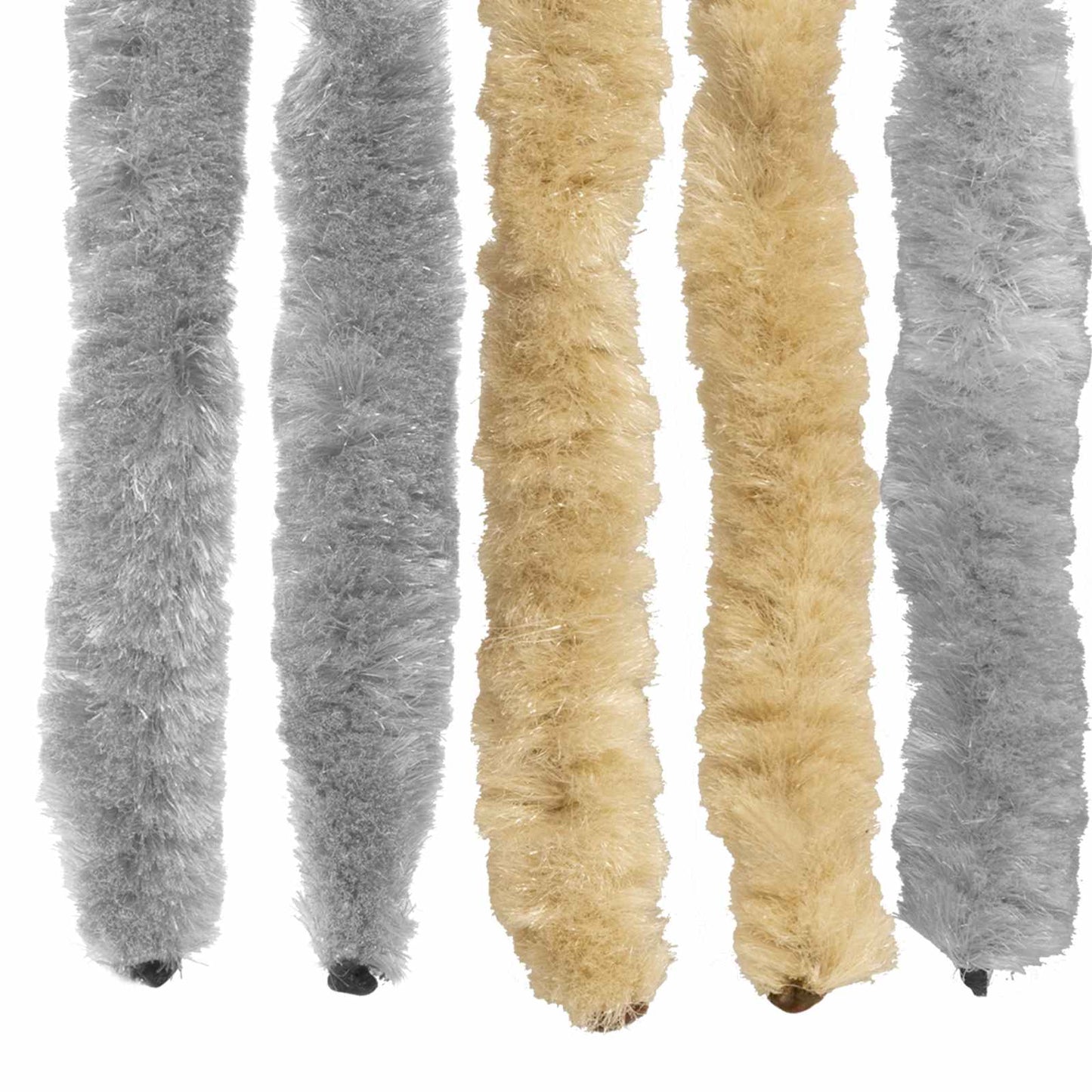 Insecten Gordijn Chenille Grijs en Beige 90 x 220 cm 100% PP is nu te koop bij PeponiXL, paradijselijk wonen!