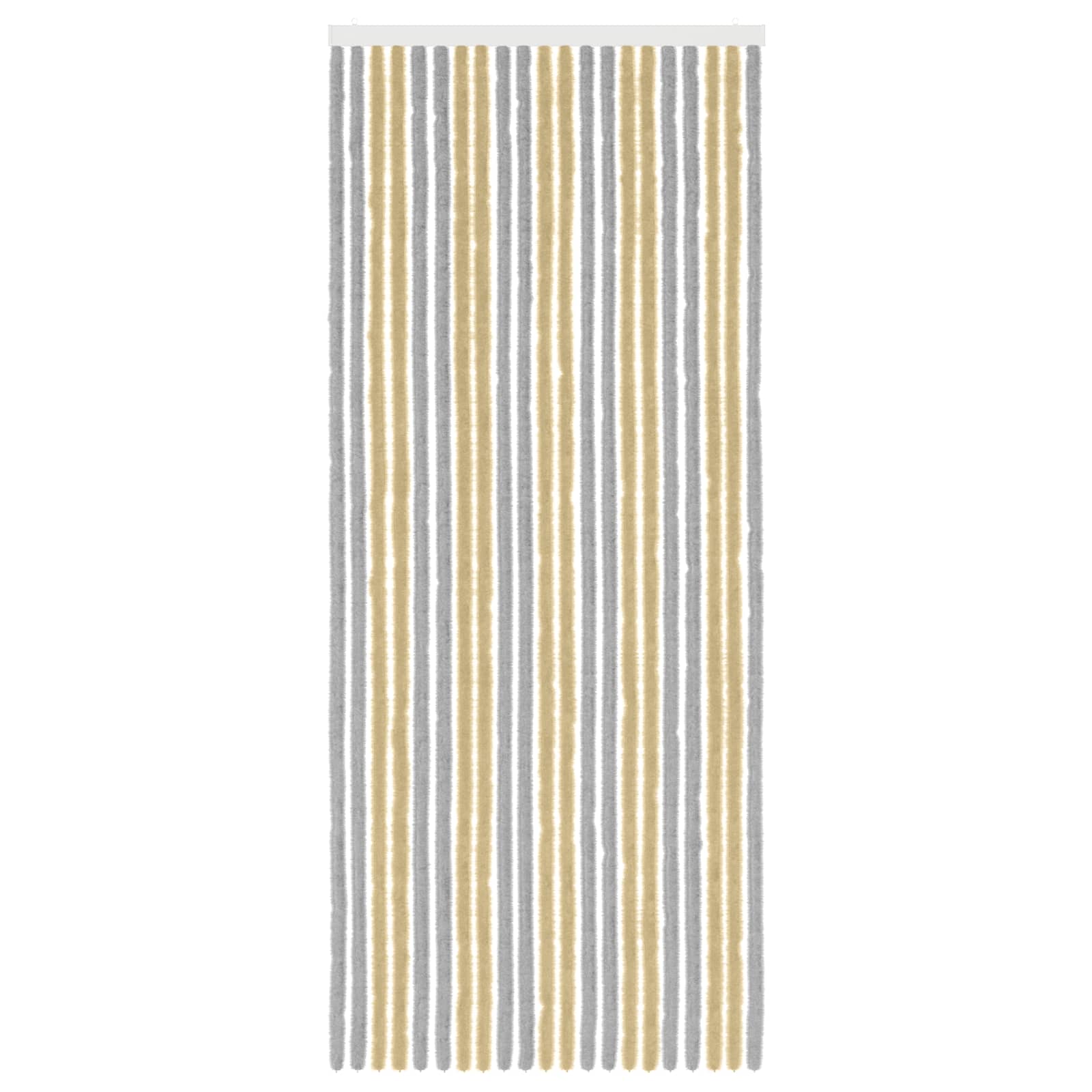Insecten Gordijn Chenille Grijs en Beige 90 x 220 cm 100% PP is nu te koop bij PeponiXL, paradijselijk wonen!