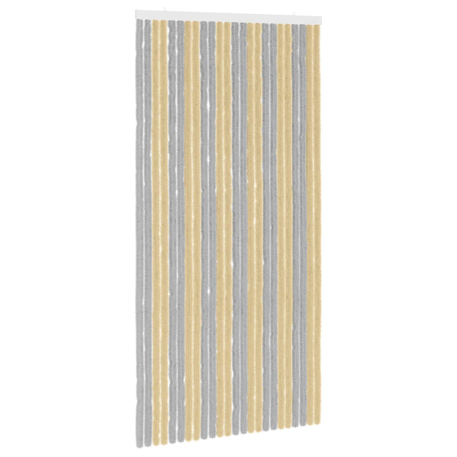 Insecten Gordijn Chenille Grijs en Beige 100 x 200 cm 100% PP is nu te koop bij PeponiXL, paradijselijk wonen!
