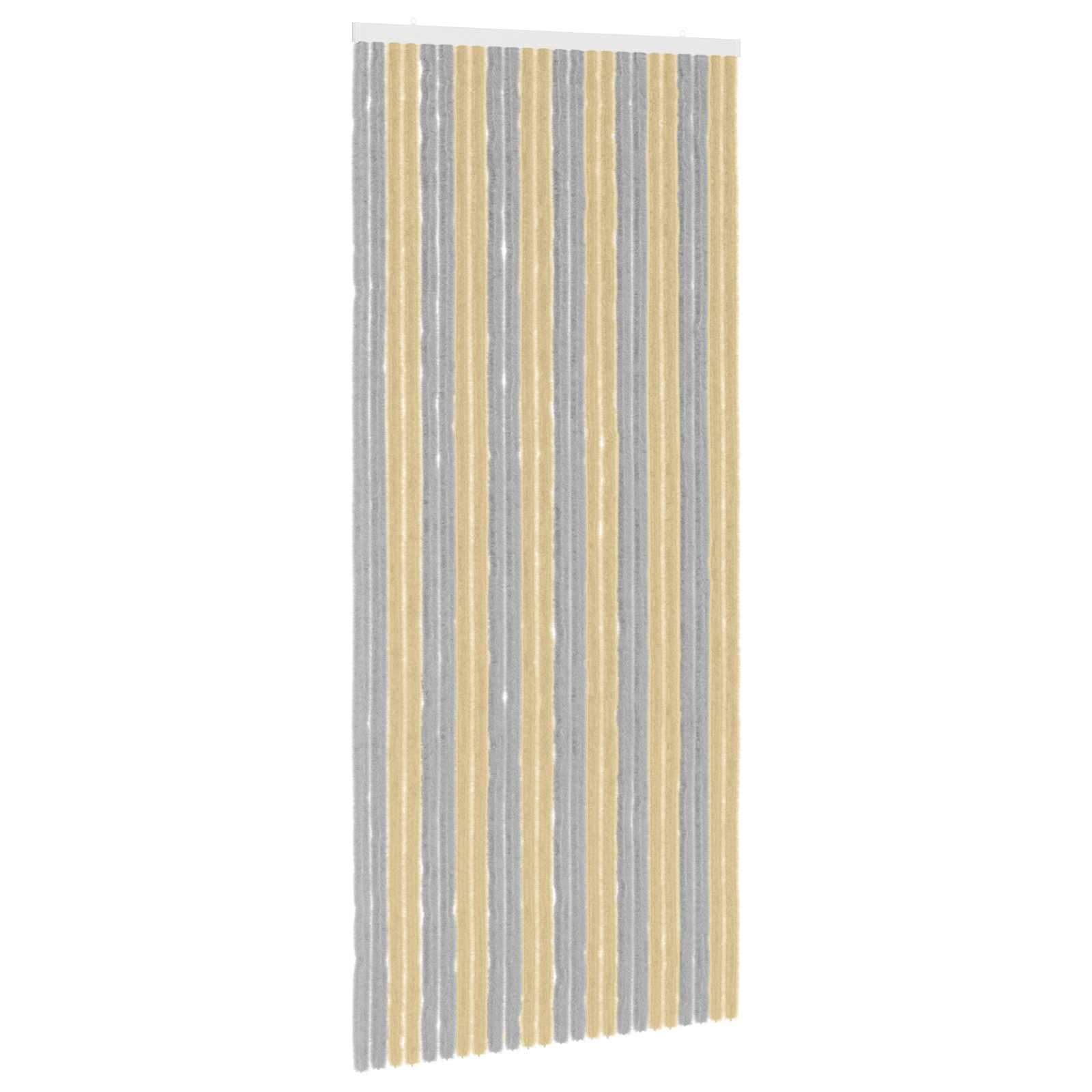 Insecten Gordijn Chenille Grijs en Beige 100 x 230 cm 100% PP is nu te koop bij PeponiXL, paradijselijk wonen!