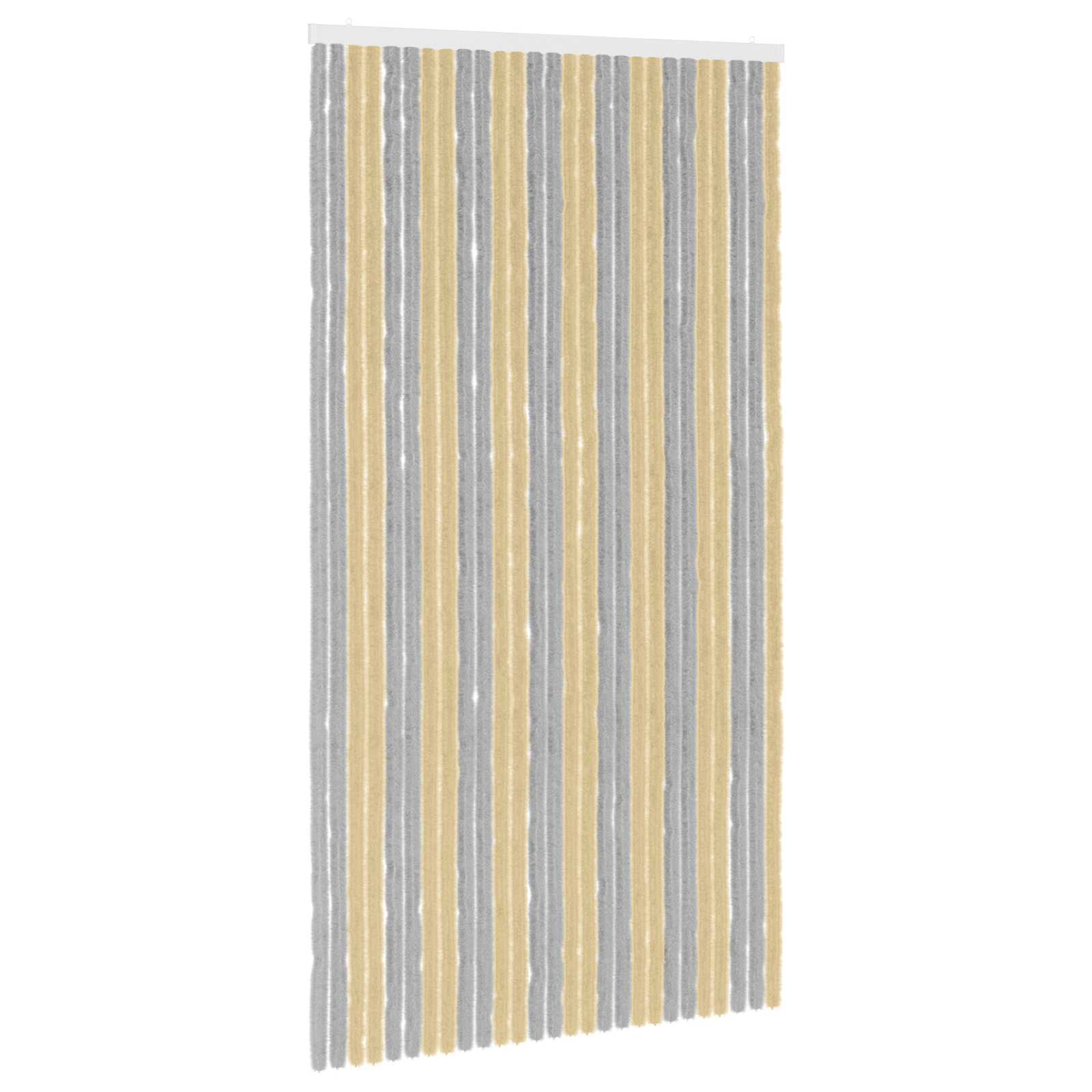 Insecten Gordijn Chenille Grijs en Beige 118 x 220 cm 100% PP is nu te koop bij PeponiXL, paradijselijk wonen!