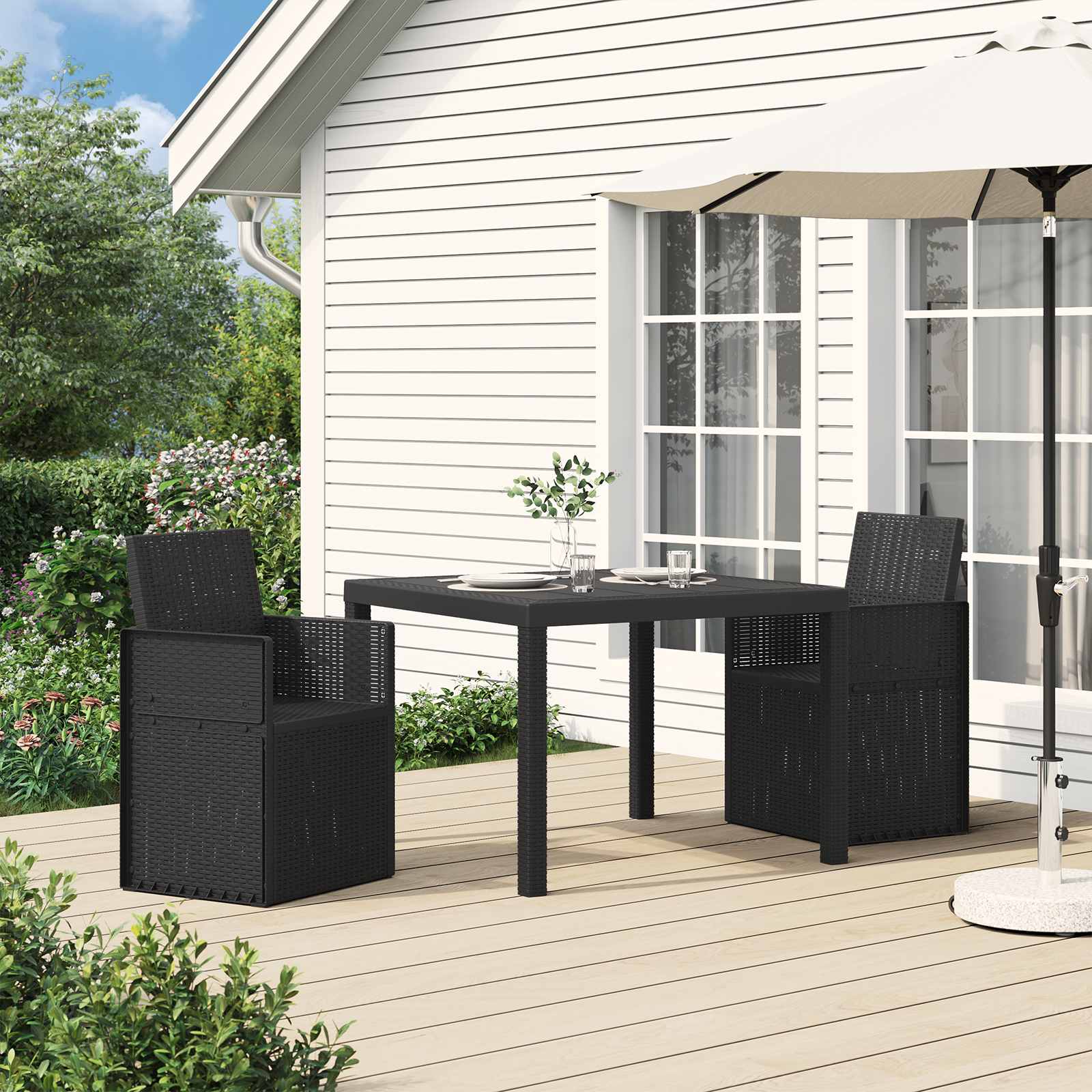 Tuin Eetstoelen 2 st Antraciet 53 x 47 x 88,5 cm PP is nu te koop bij PeponiXL, paradijselijk wonen!