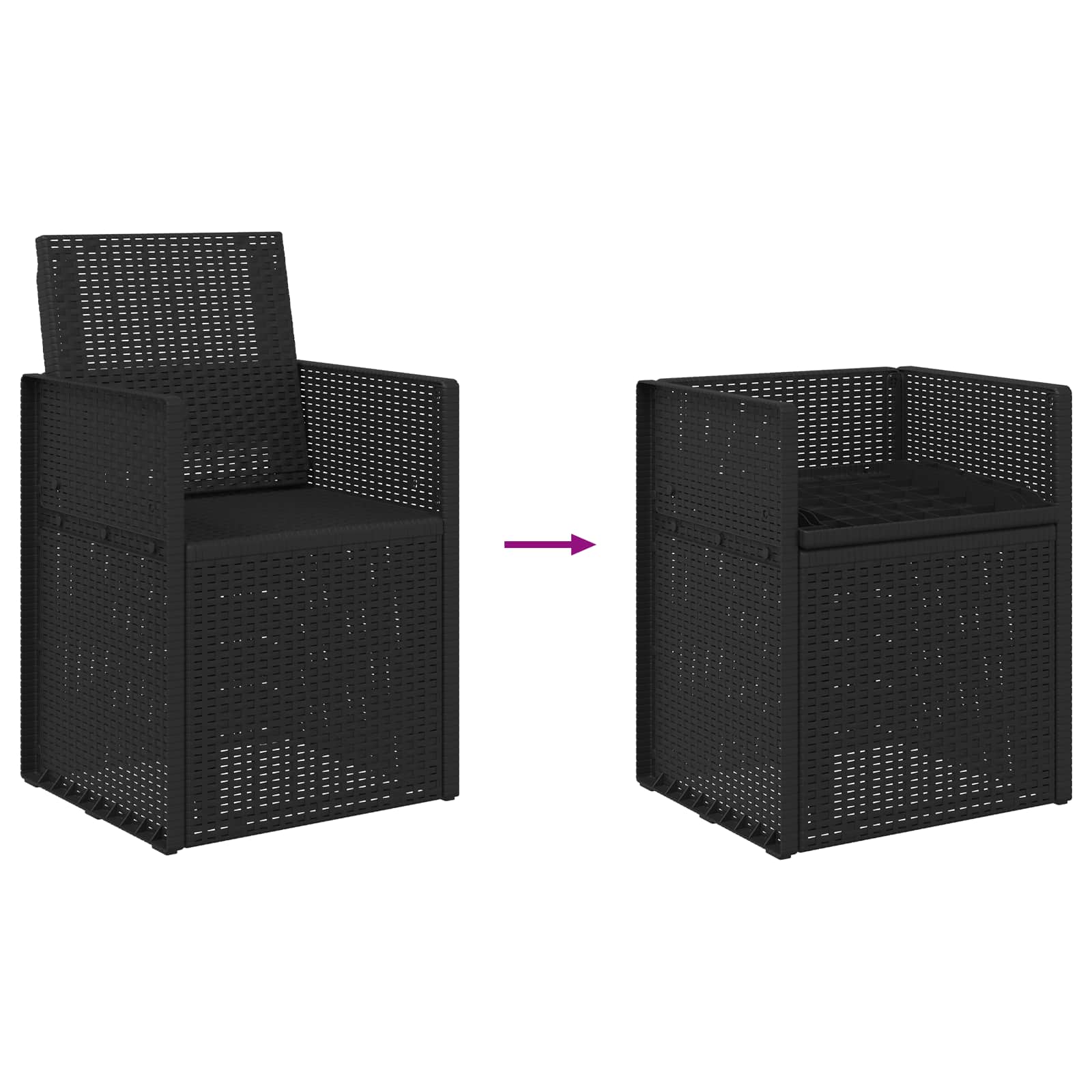 Tuin Eetstoelen 2 st Antraciet 53 x 47 x 88,5 cm PP is nu te koop bij PeponiXL, paradijselijk wonen!