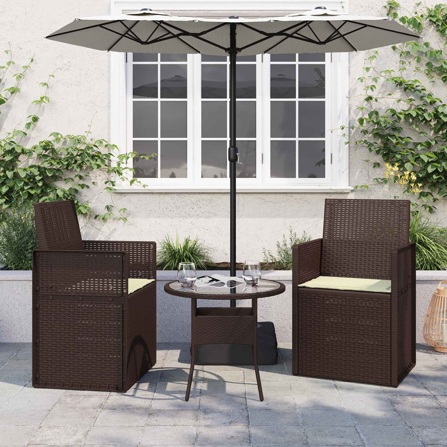 Zitkussens 2 st. Crème 47 x 36 x 2 cm Polyester is nu te koop bij PeponiXL, paradijselijk wonen!