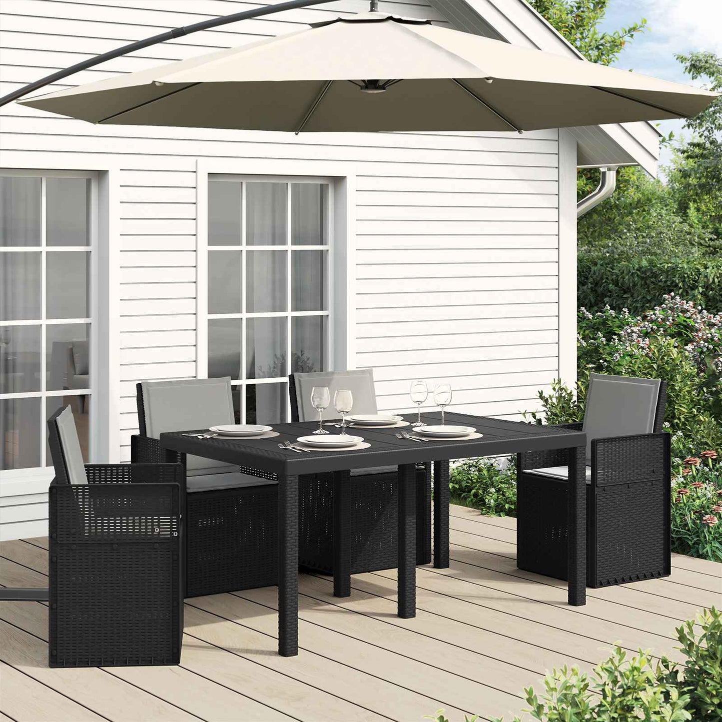Zit- en Rugkussens 4 pcs Lichtgrijs 47 x 45 x 2 cm Polyester is nu te koop bij PeponiXL, paradijselijk wonen!