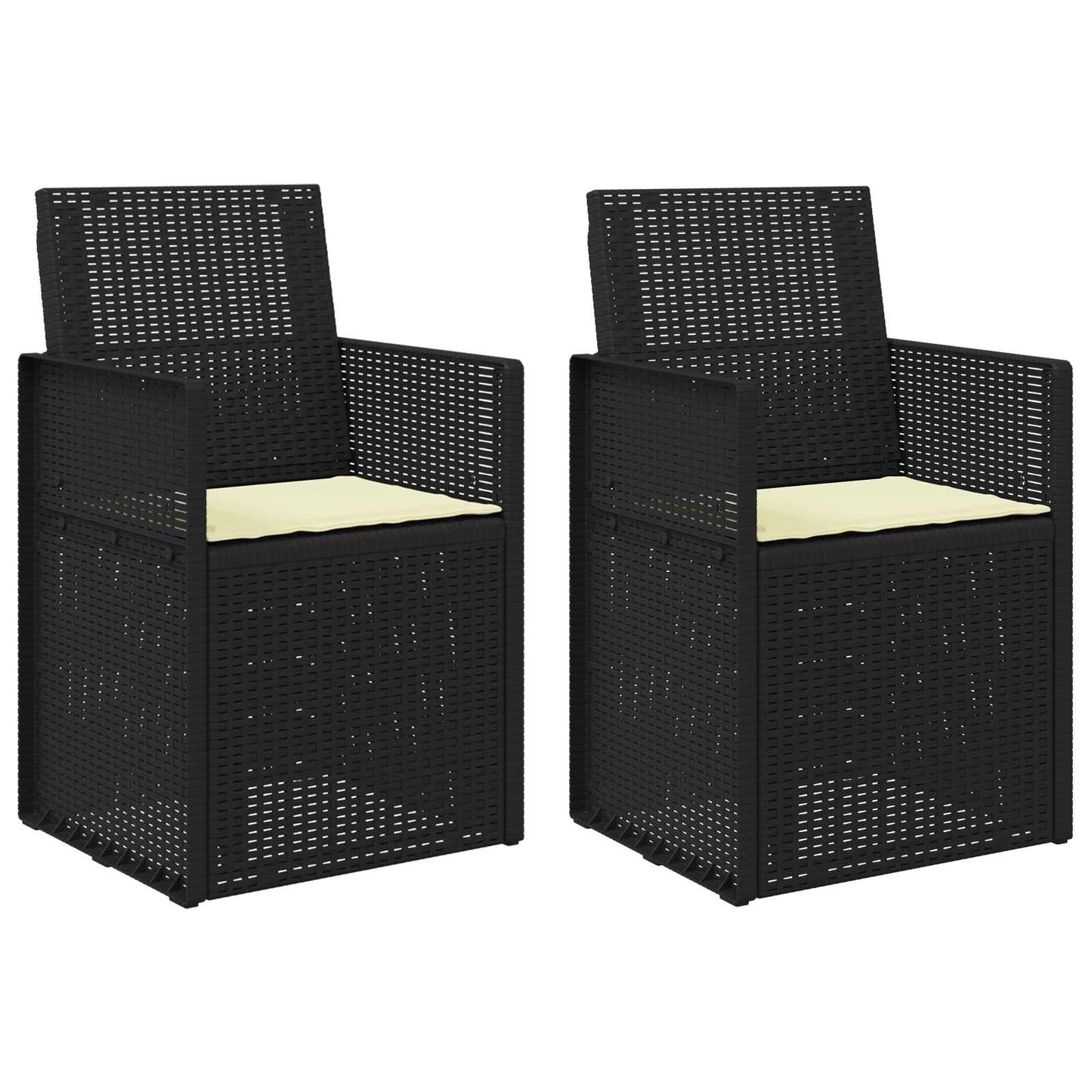Tuin Eetstoelen 2 pcs Antraciet- en crèmekleurig PP is nu te koop bij PeponiXL, paradijselijk wonen!