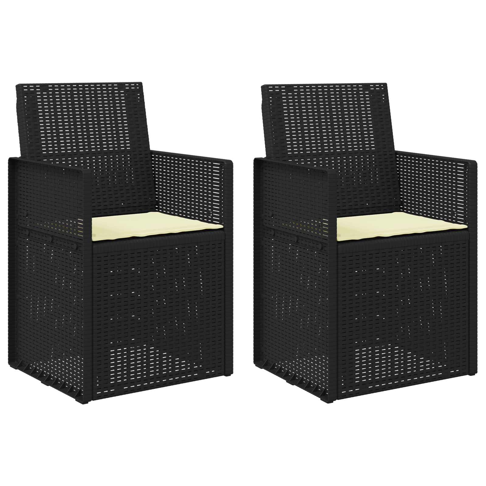 Tuin Eetstoelen 2 pcs Antraciet- en crèmekleurig PP is nu te koop bij PeponiXL, paradijselijk wonen!