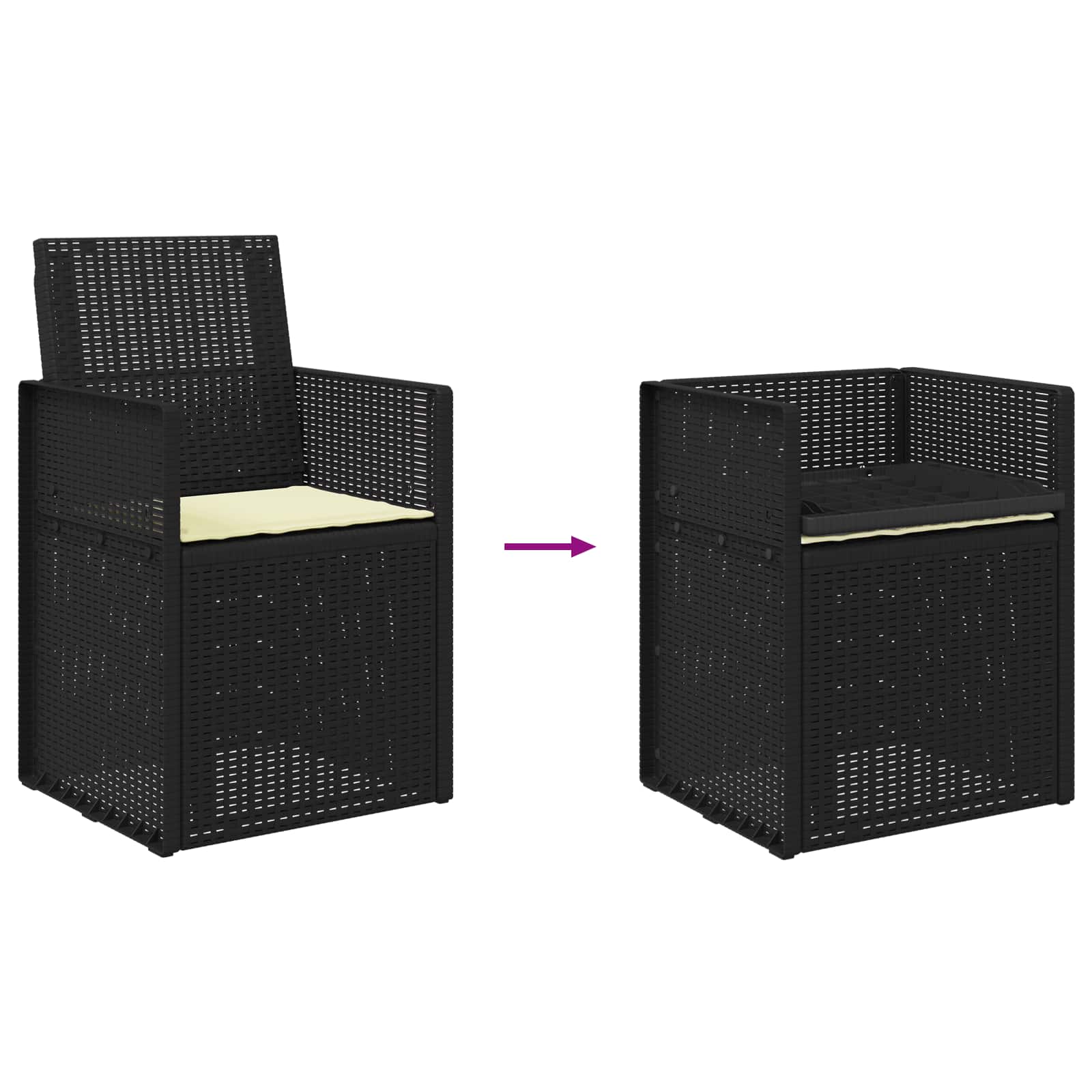 Tuin Eetstoelen 2 pcs Antraciet- en crèmekleurig PP is nu te koop bij PeponiXL, paradijselijk wonen!