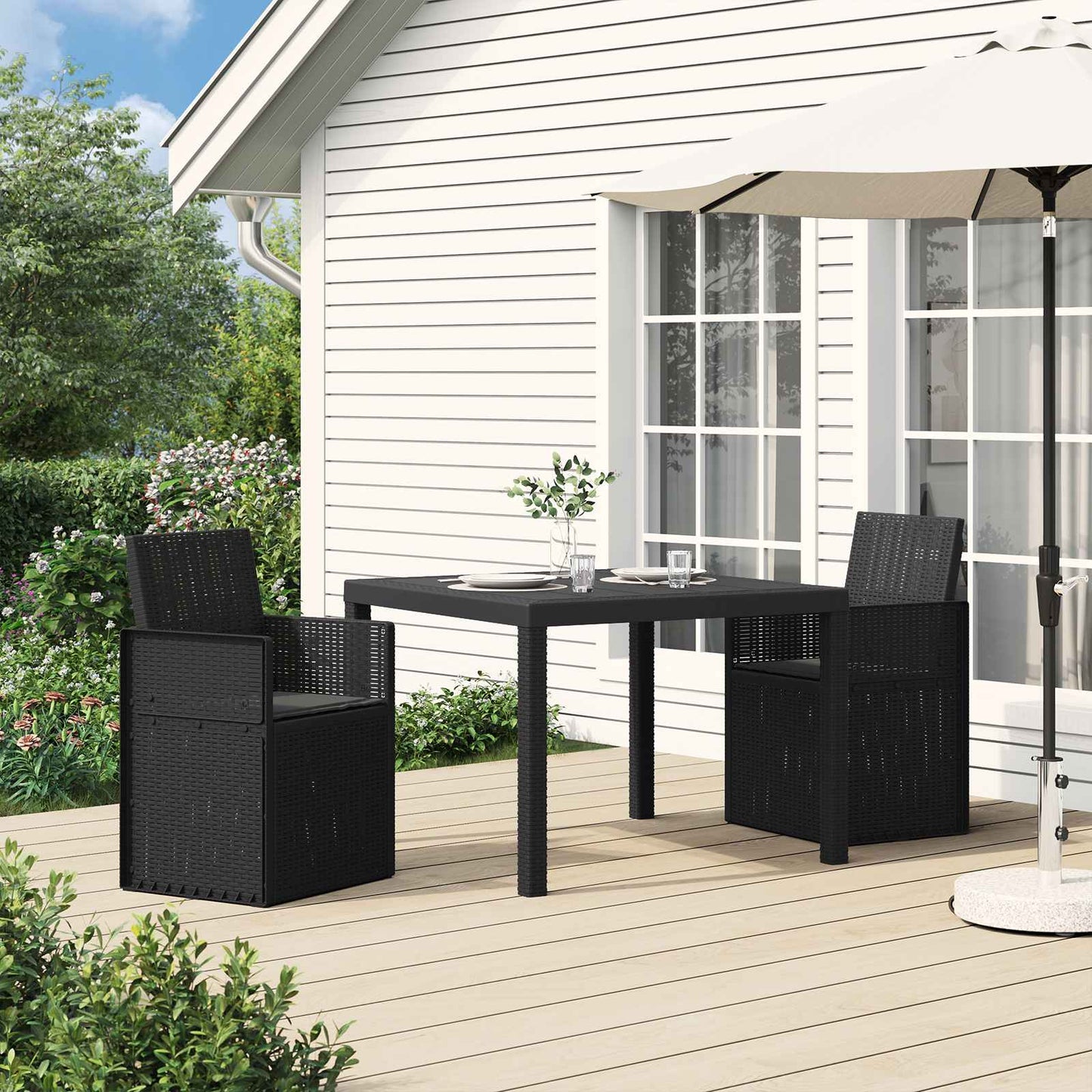 Tuin Eetstoelen 2 pcs Antracietkleurig PP is nu te koop bij PeponiXL, paradijselijk wonen!