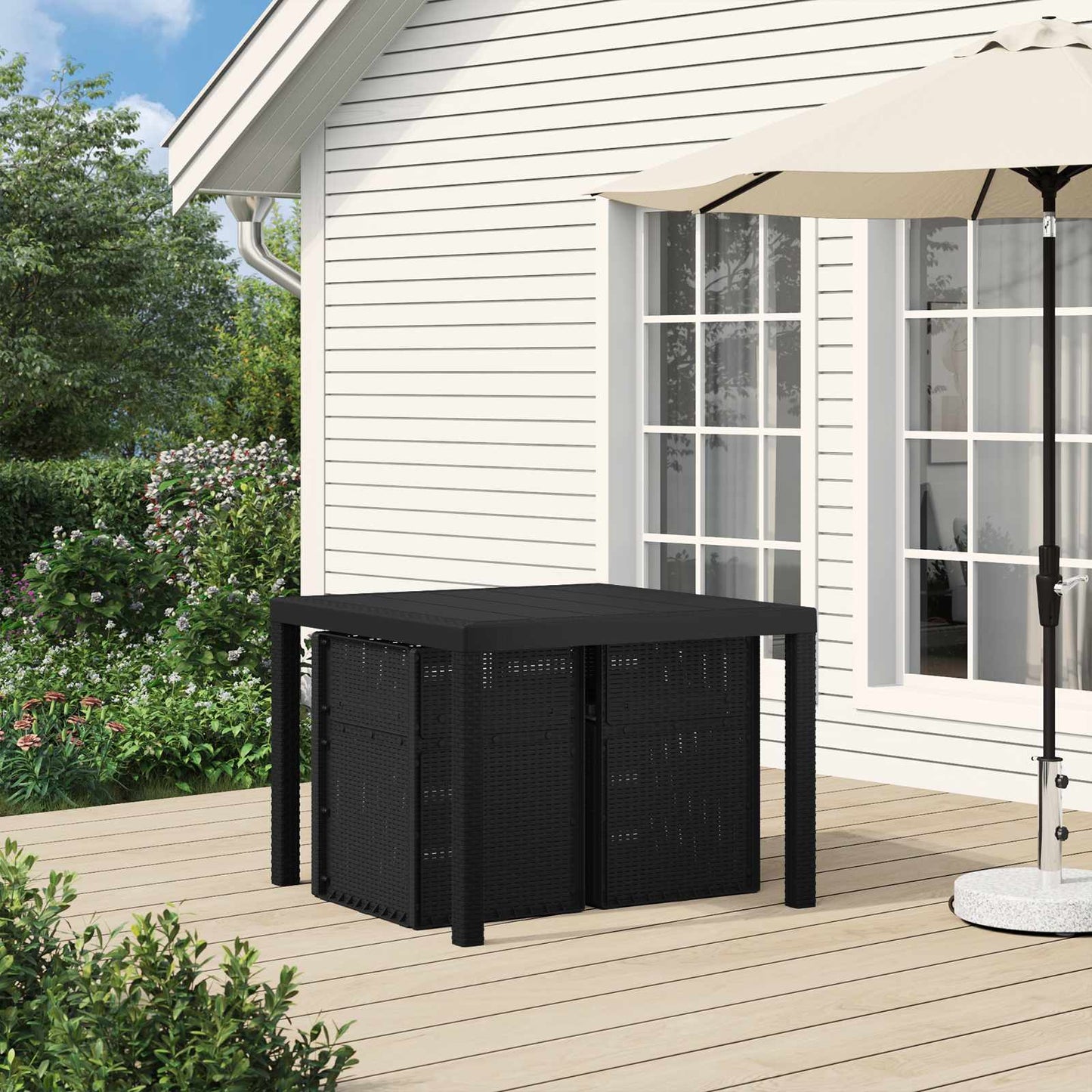 Tuin Eetstoelen 2 pcs Antracietkleurig PP is nu te koop bij PeponiXL, paradijselijk wonen!