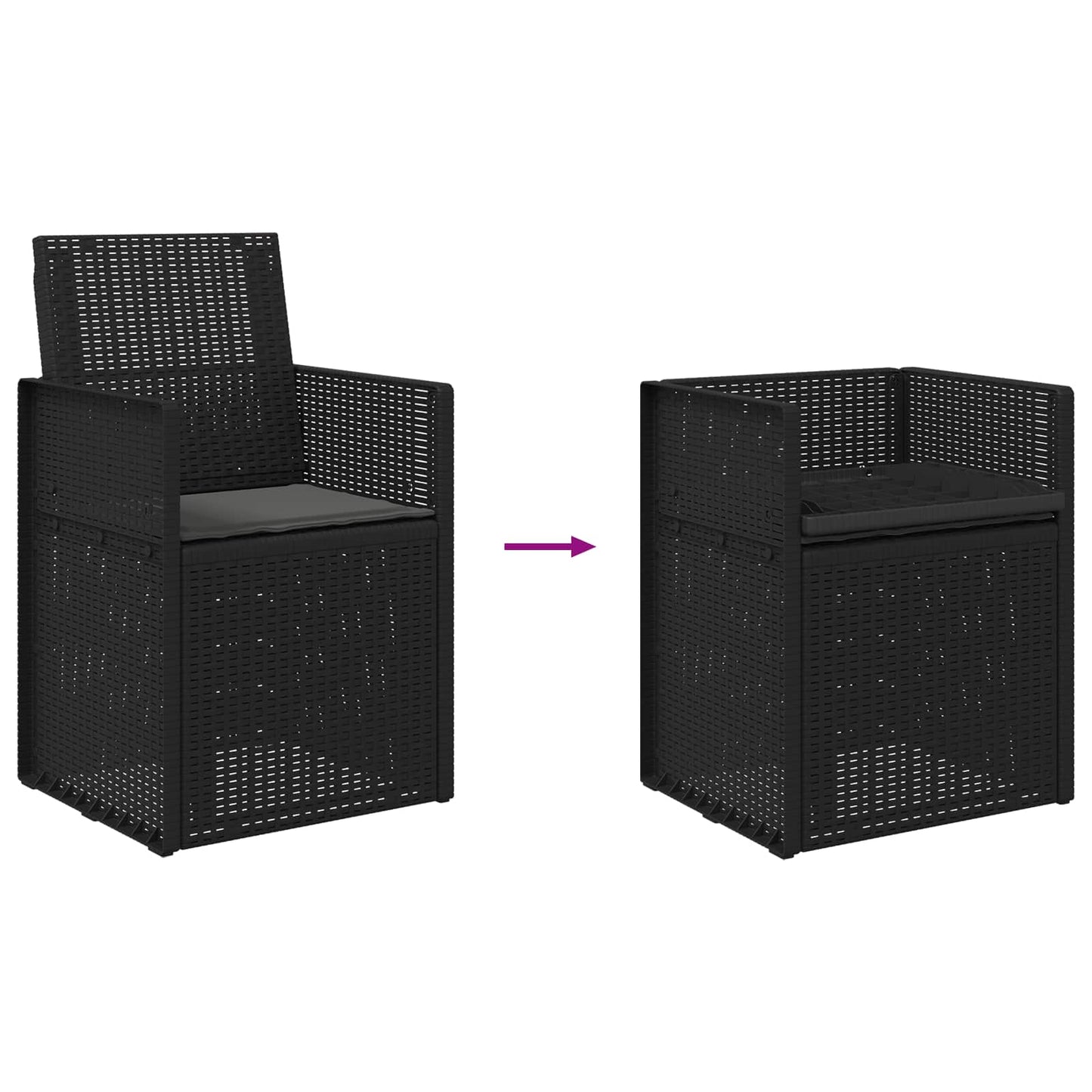Tuin Eetstoelen 2 pcs Antracietkleurig PP is nu te koop bij PeponiXL, paradijselijk wonen!