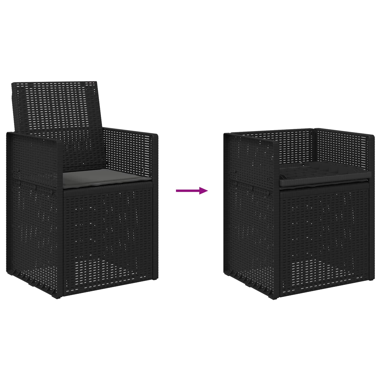 Tuin Eetstoelen 2 pcs Antracietkleurig PP is nu te koop bij PeponiXL, paradijselijk wonen!