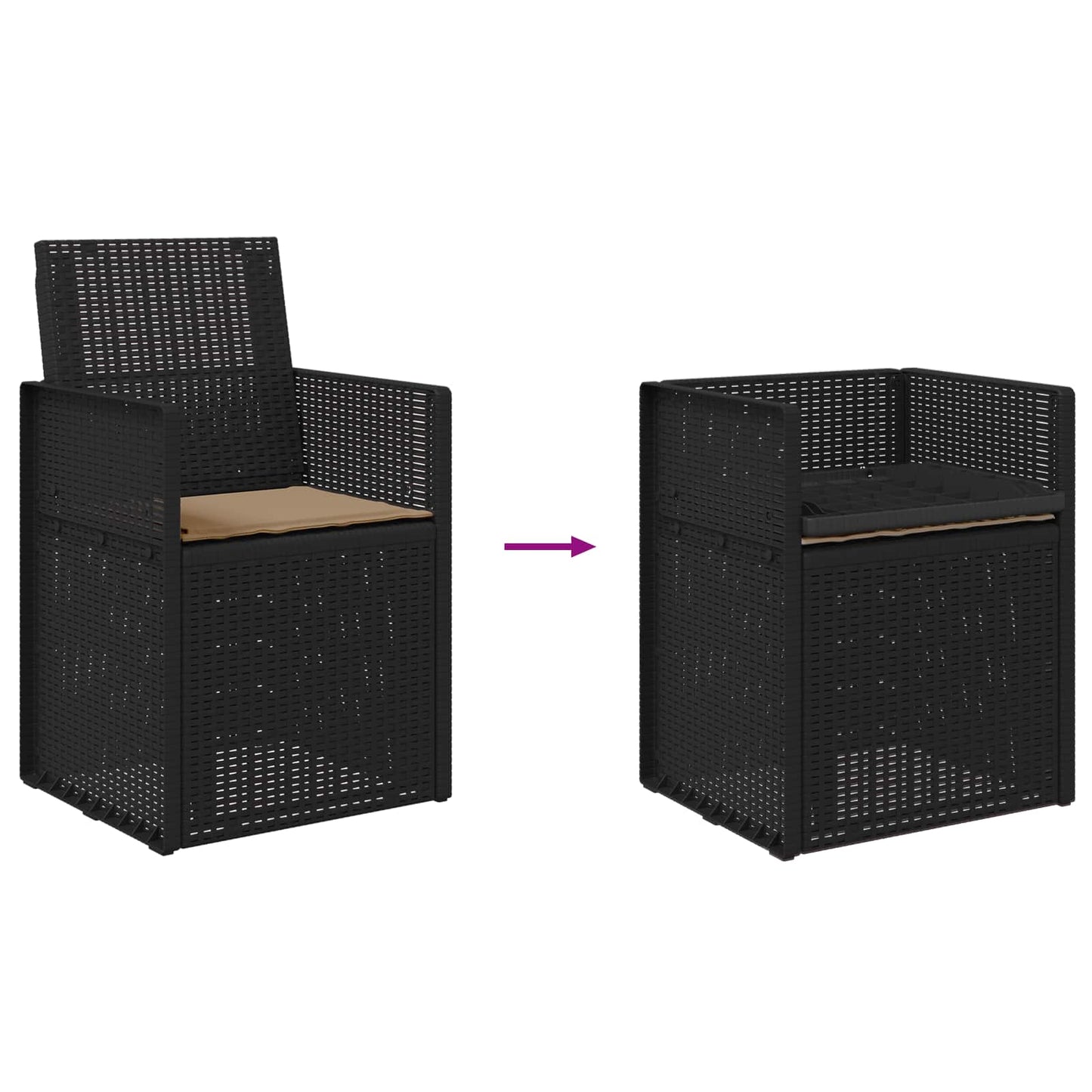 Tuin Eetstoelen 2 pcs Antracietkleurig en taupe PP is nu te koop bij PeponiXL, paradijselijk wonen!