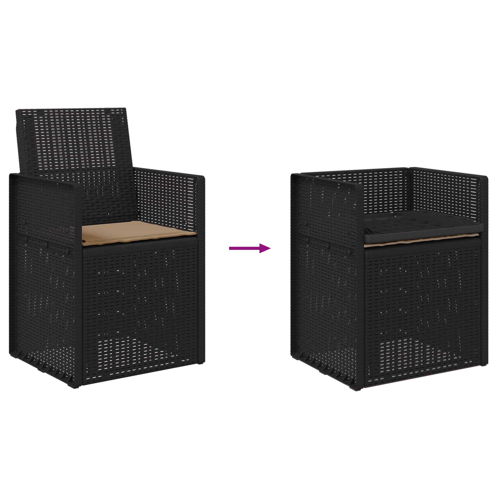 Tuin Eetstoelen 2 pcs Antracietkleurig en taupe PP is nu te koop bij PeponiXL, paradijselijk wonen!