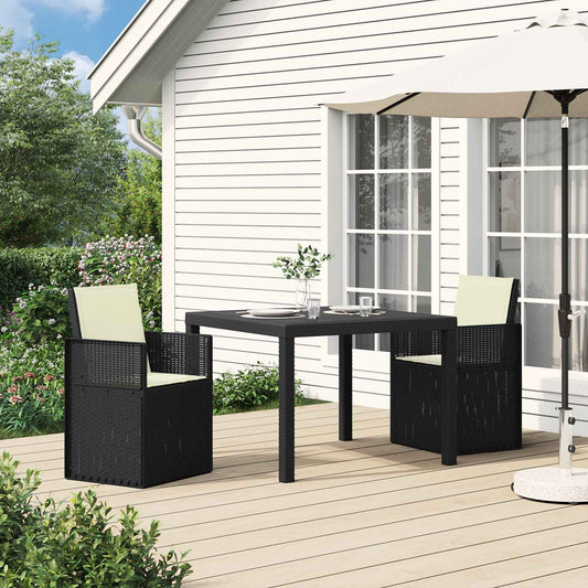 Tuin Eetstoelen 2 pcs Antraciet- en crèmekleurig PP is nu te koop bij PeponiXL, paradijselijk wonen!
